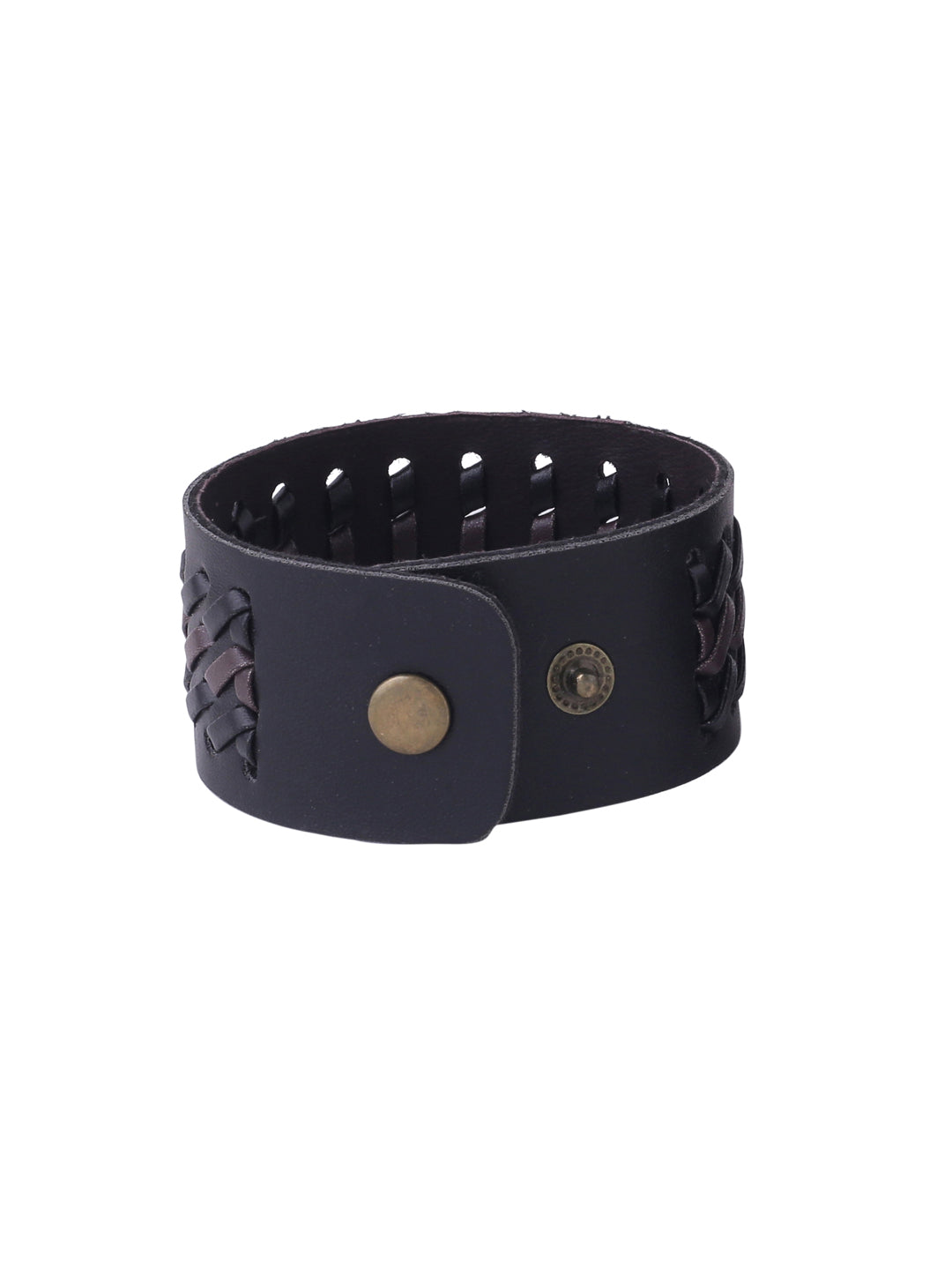 Men's Black leather bracelet