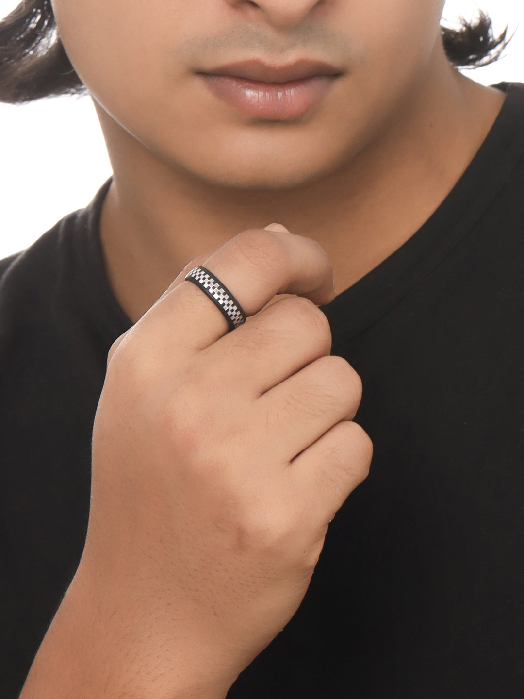 Men's Black Metal Ring