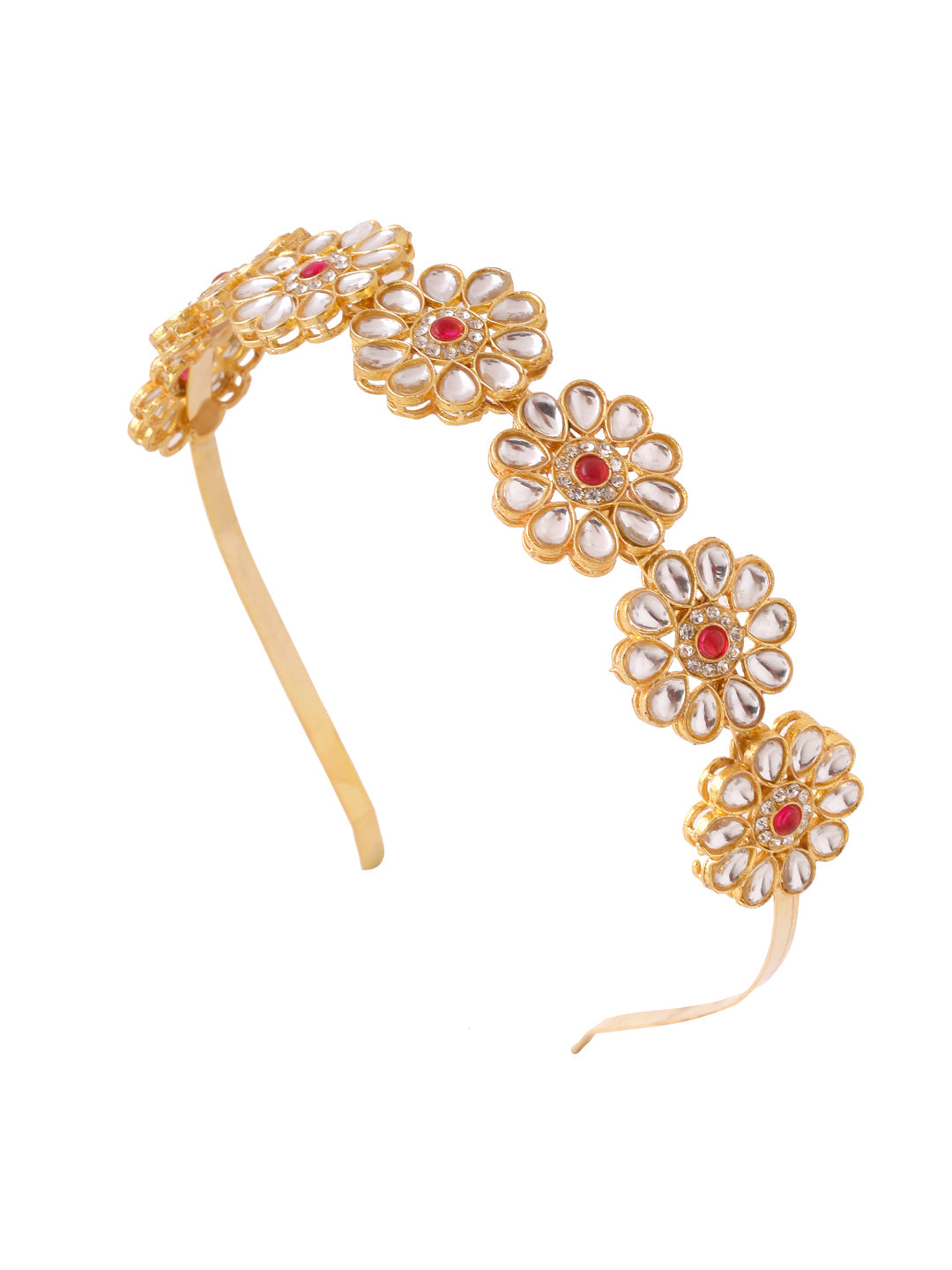 Women's Rajputi Gold-Plated Kundan Matha patti Hairband