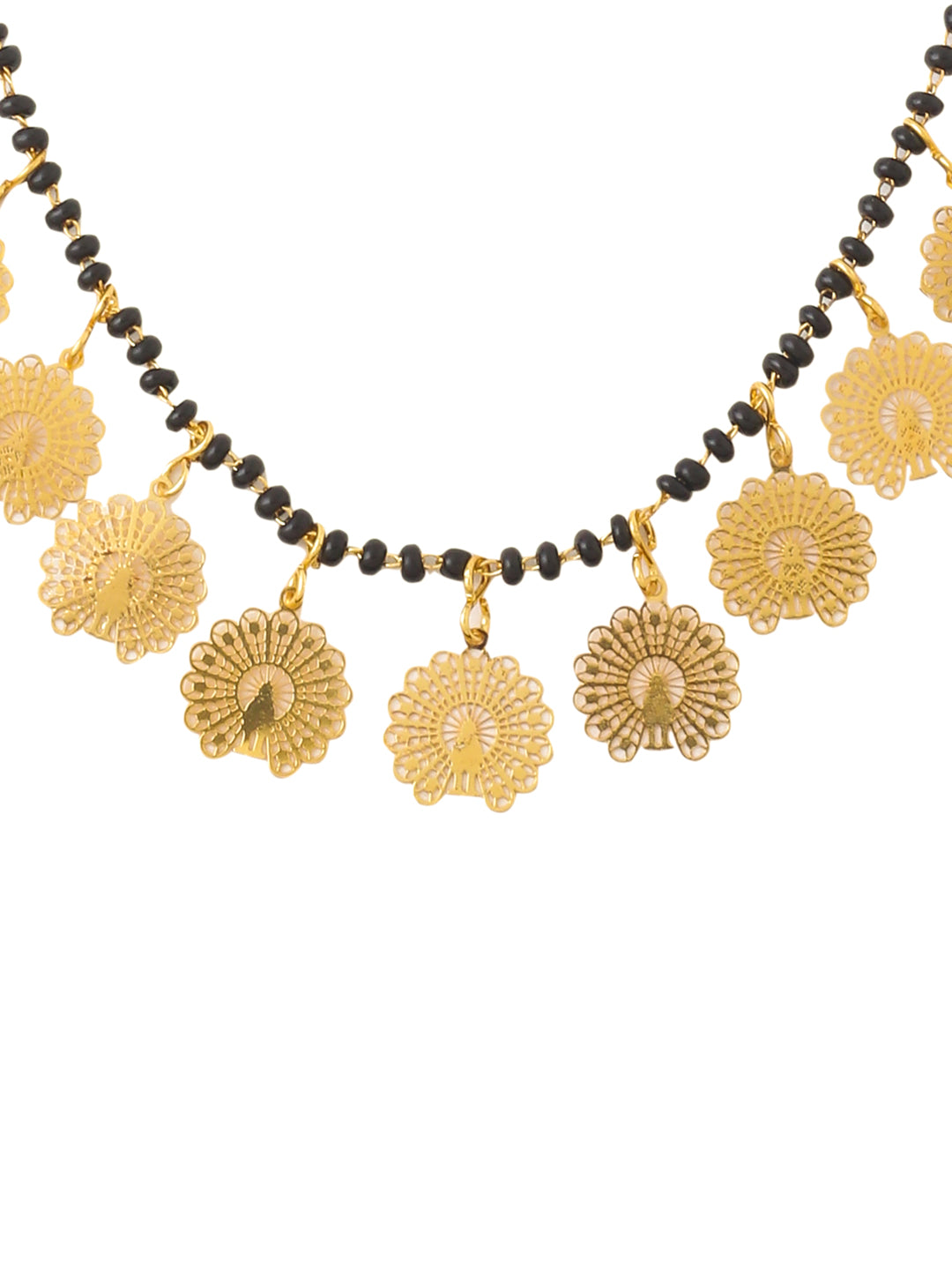 Women's Ethnic Gold-Plated Beaded Mangalsutra