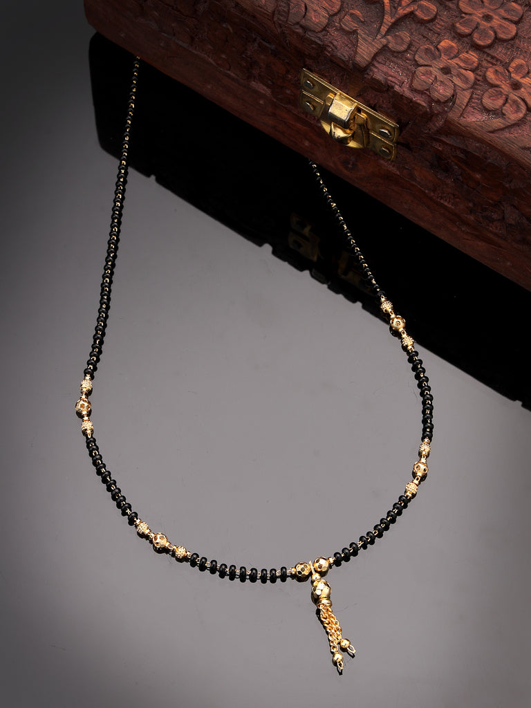 Women's Ethnic Gold-Plated Beaded Mangalsutra