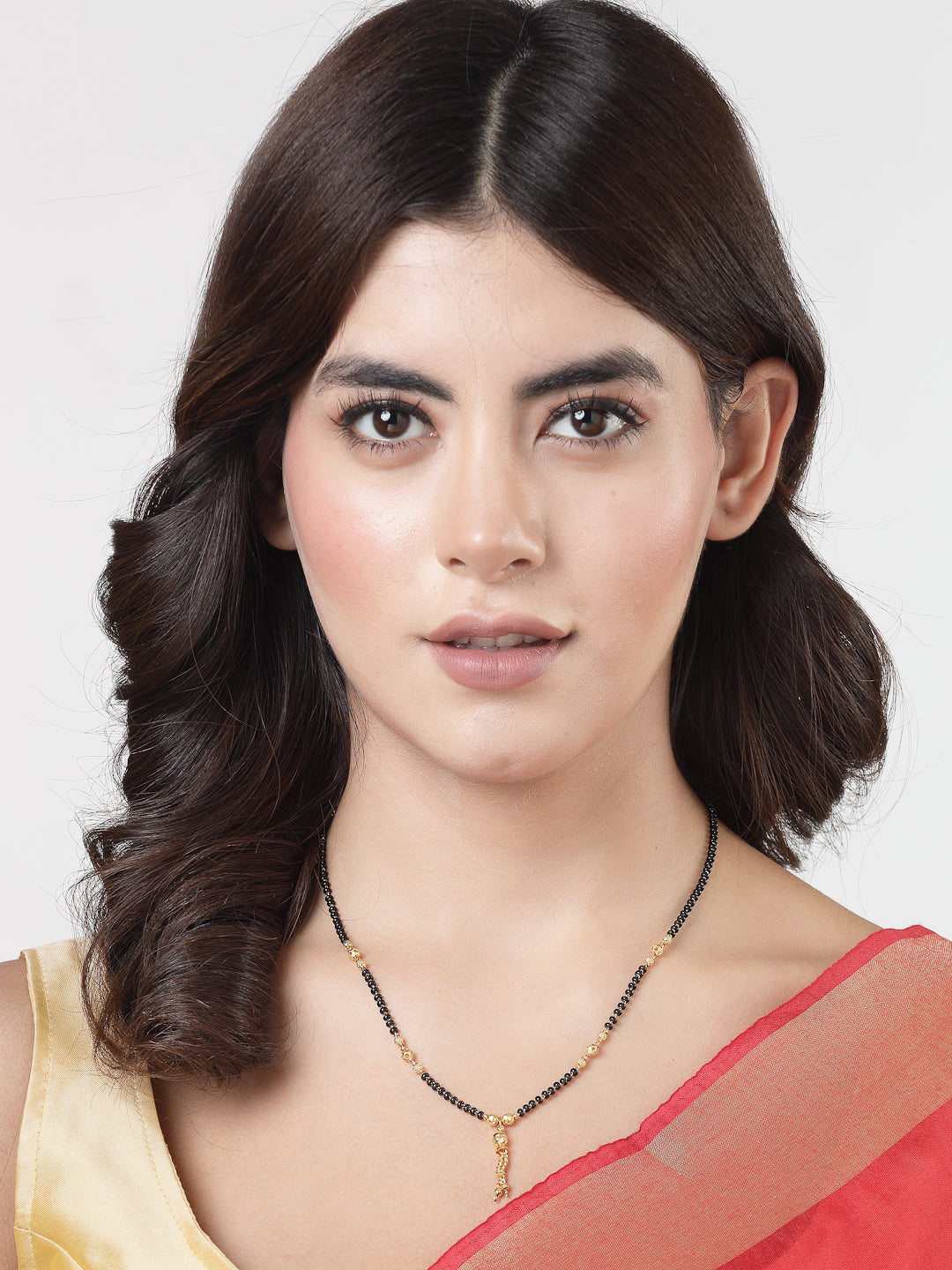 Women's Ethnic Gold-Plated Beaded Mangalsutra
