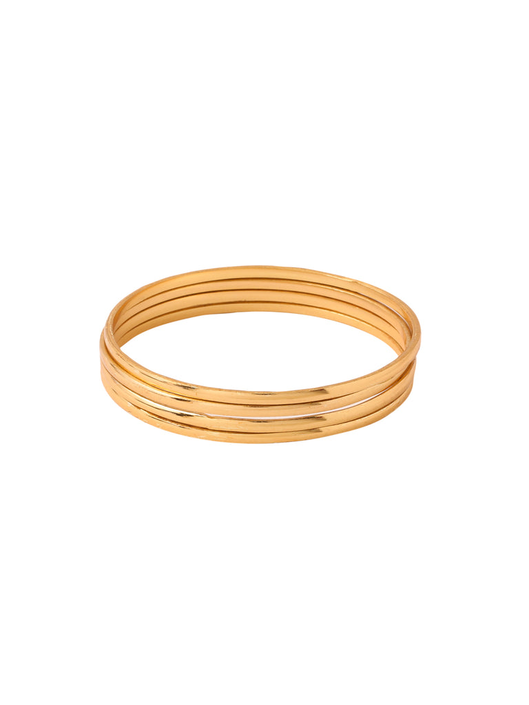 Women's Set Of 4 Gold-Plated Traditional Daily use Bangles