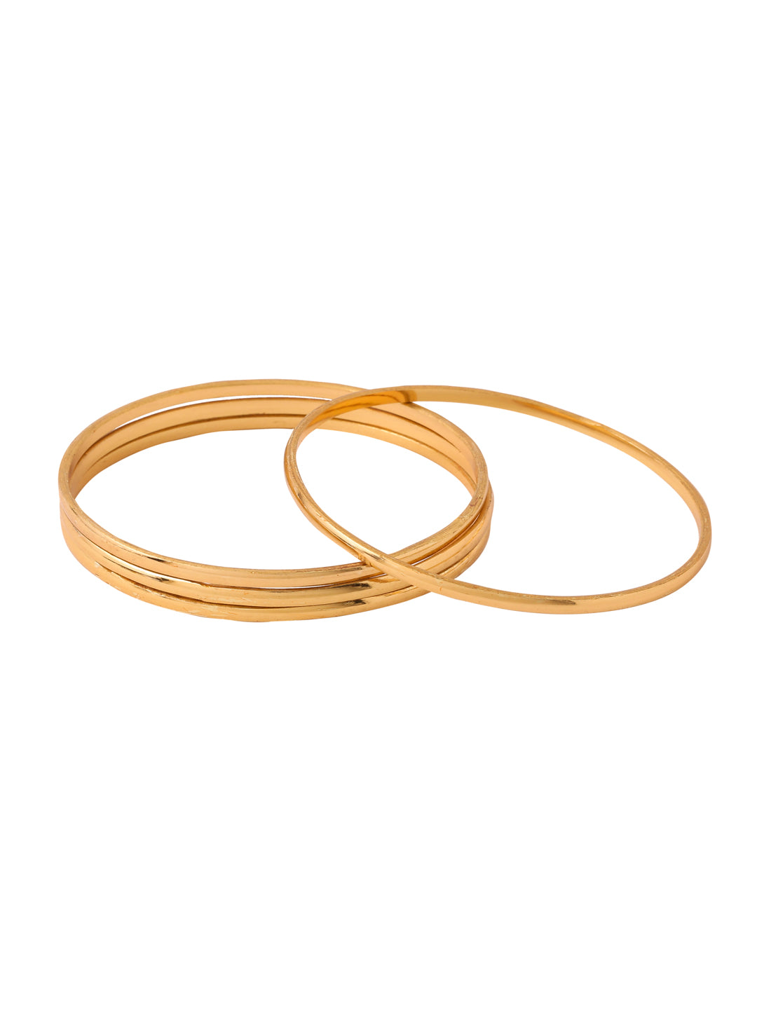 Women's Set Of 4 Gold-Plated Traditional Daily use Bangles - NVR