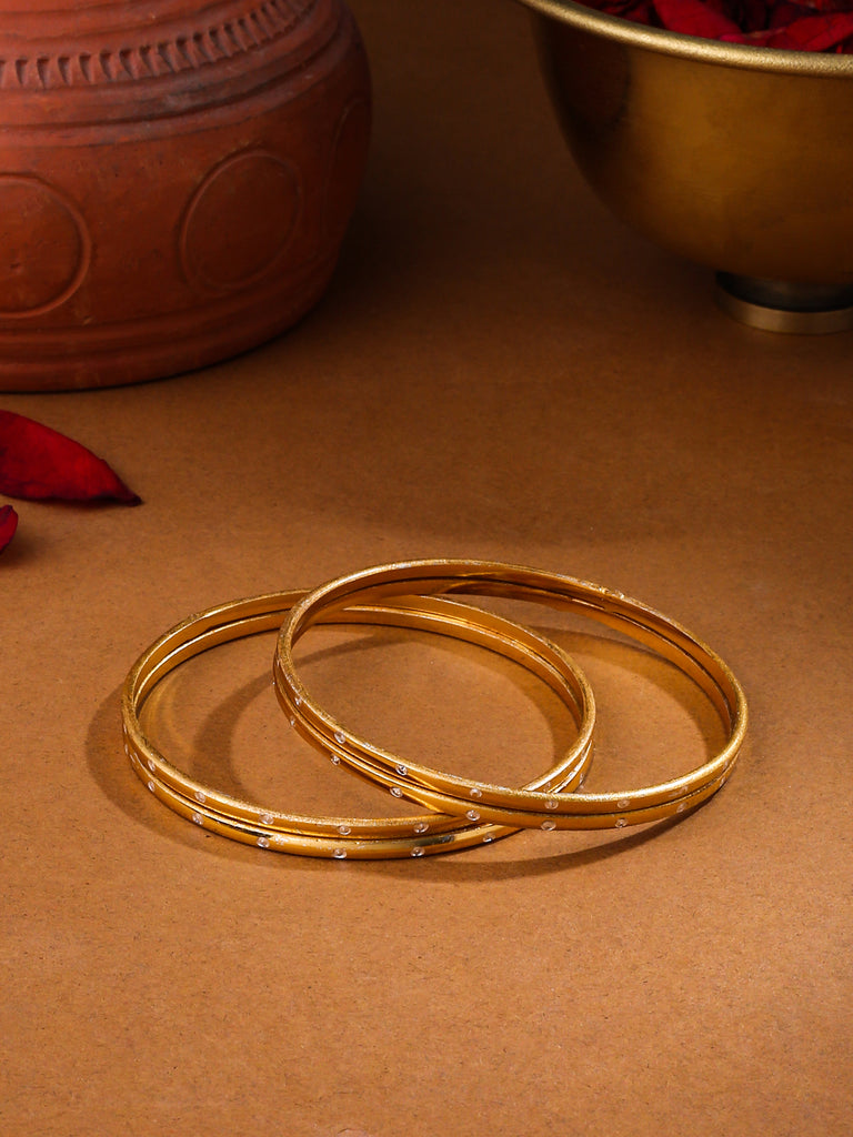 Women's Set Of 4 Gold-Plated Traditional Bangles