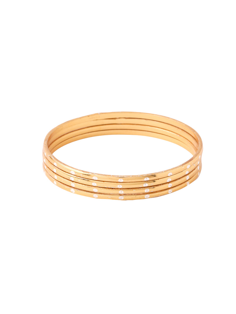 Women's Set Of 4 Gold-Plated Traditional Bangles