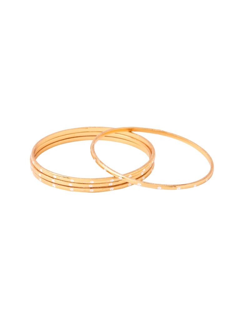 Women's Set Of 4 Gold-Plated Traditional Bangles