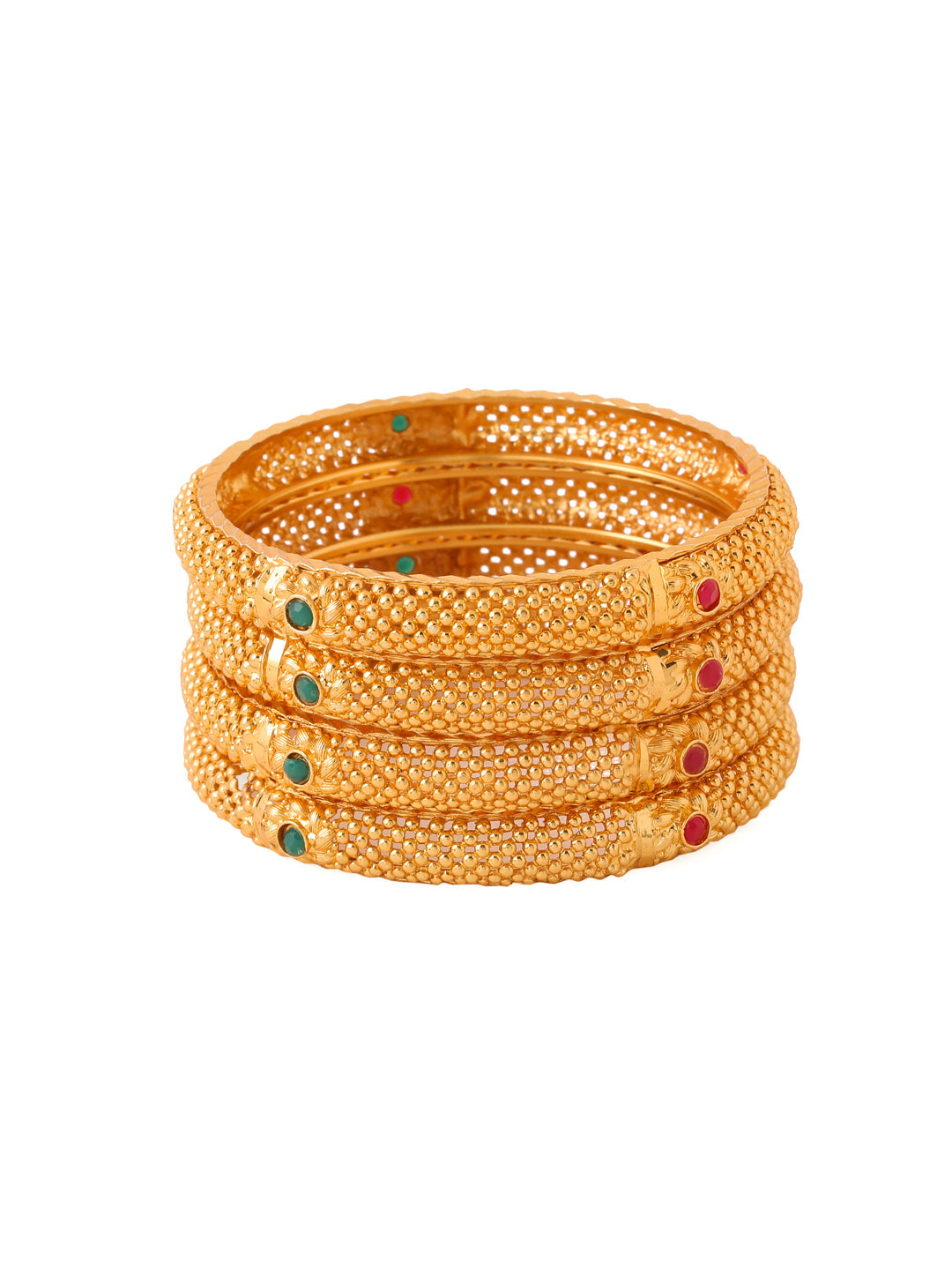 Women's Set Of 2 Gold-Plated Traditional Bangles