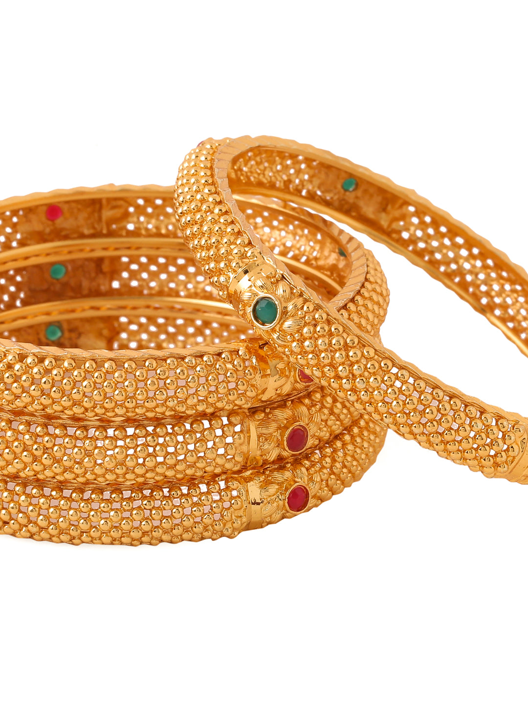 Women's Set Of 2 Gold-Plated Traditional Bangles - NVR