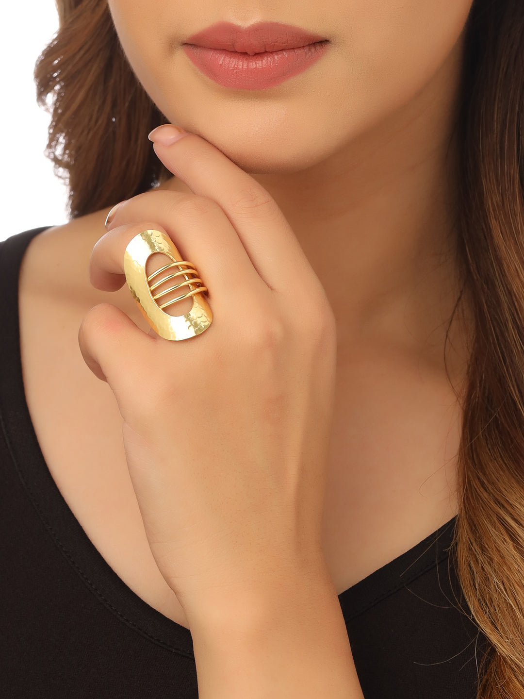 Women's Western Gold Plated Adjustable Finger Ring