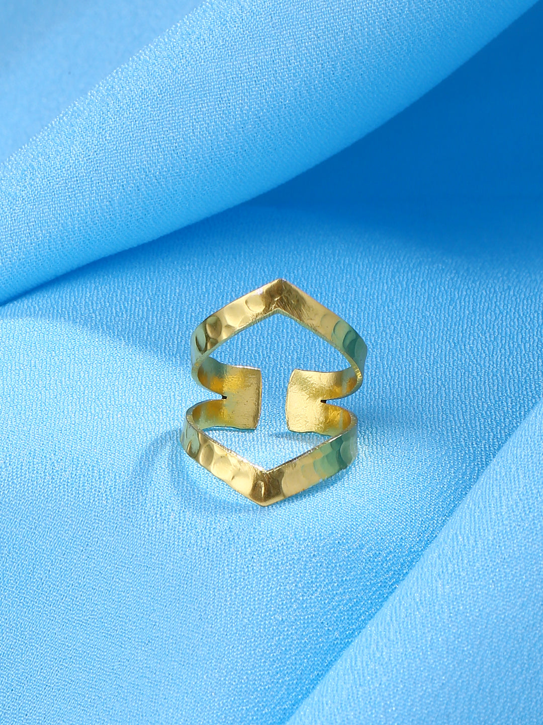 Women's Gold Plated adjustable finger Ring