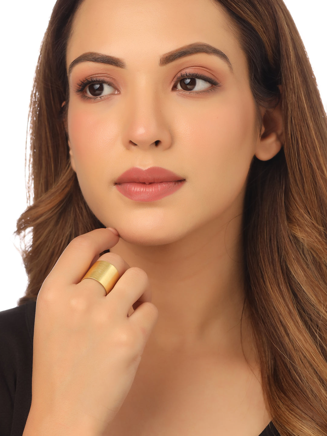 Women's Gold Plated adjustable finger Ring