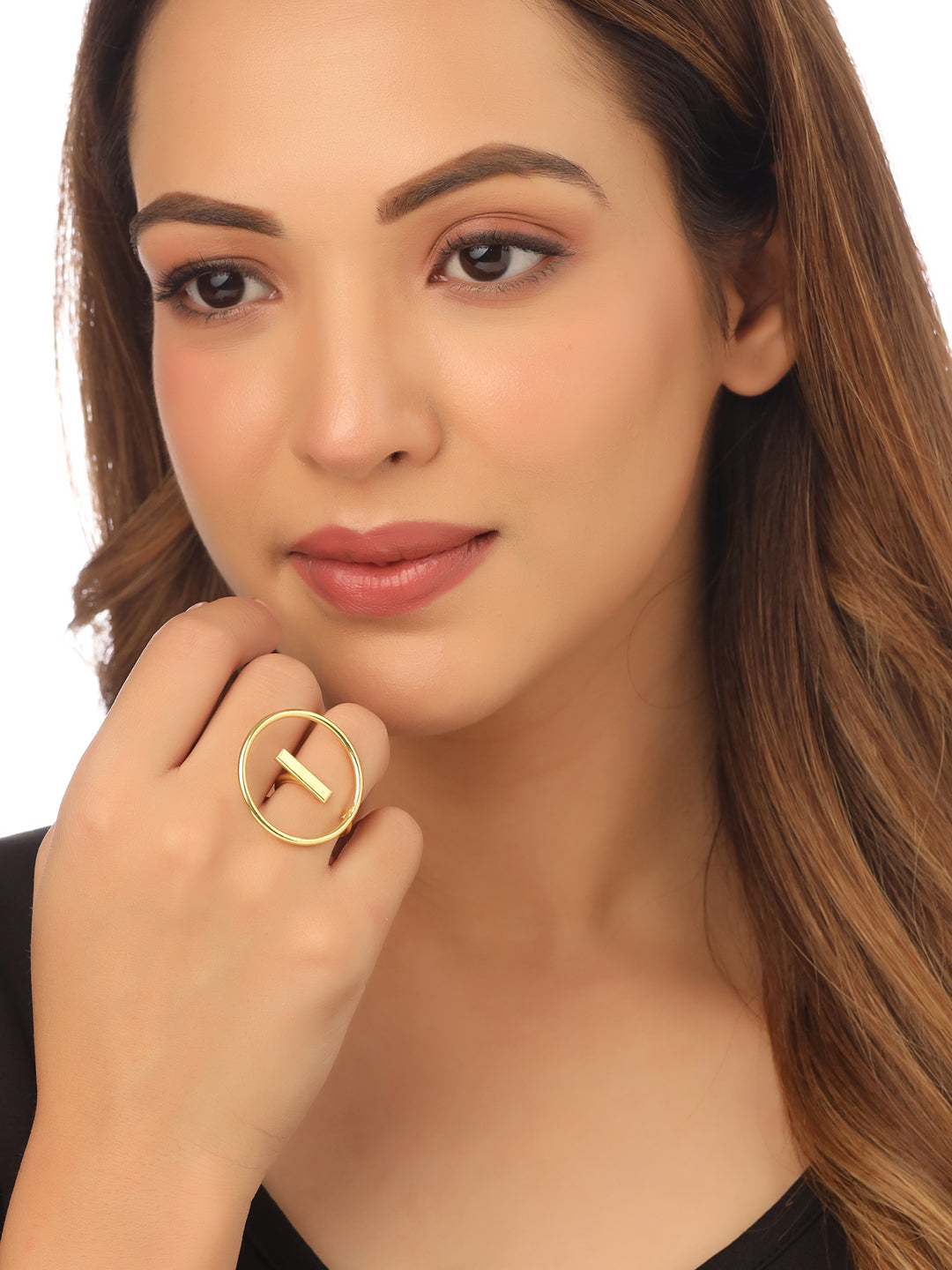 Women's Gold Plated adjustable finger Ring
