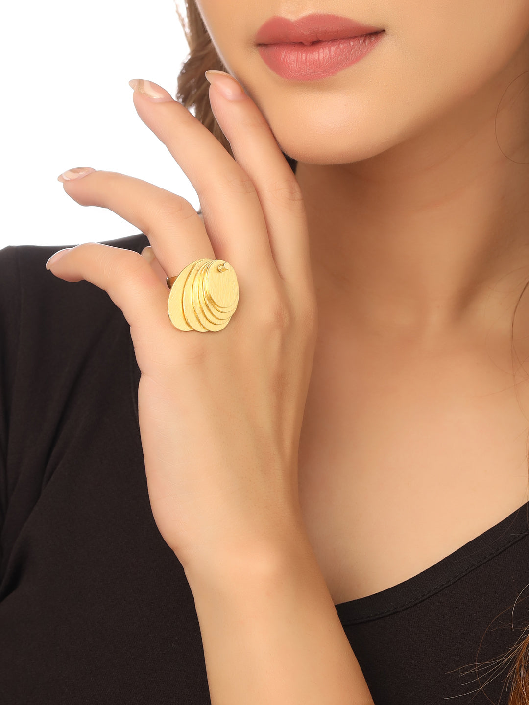 Women's Western Gold Plated Ajustable Finger Ring
