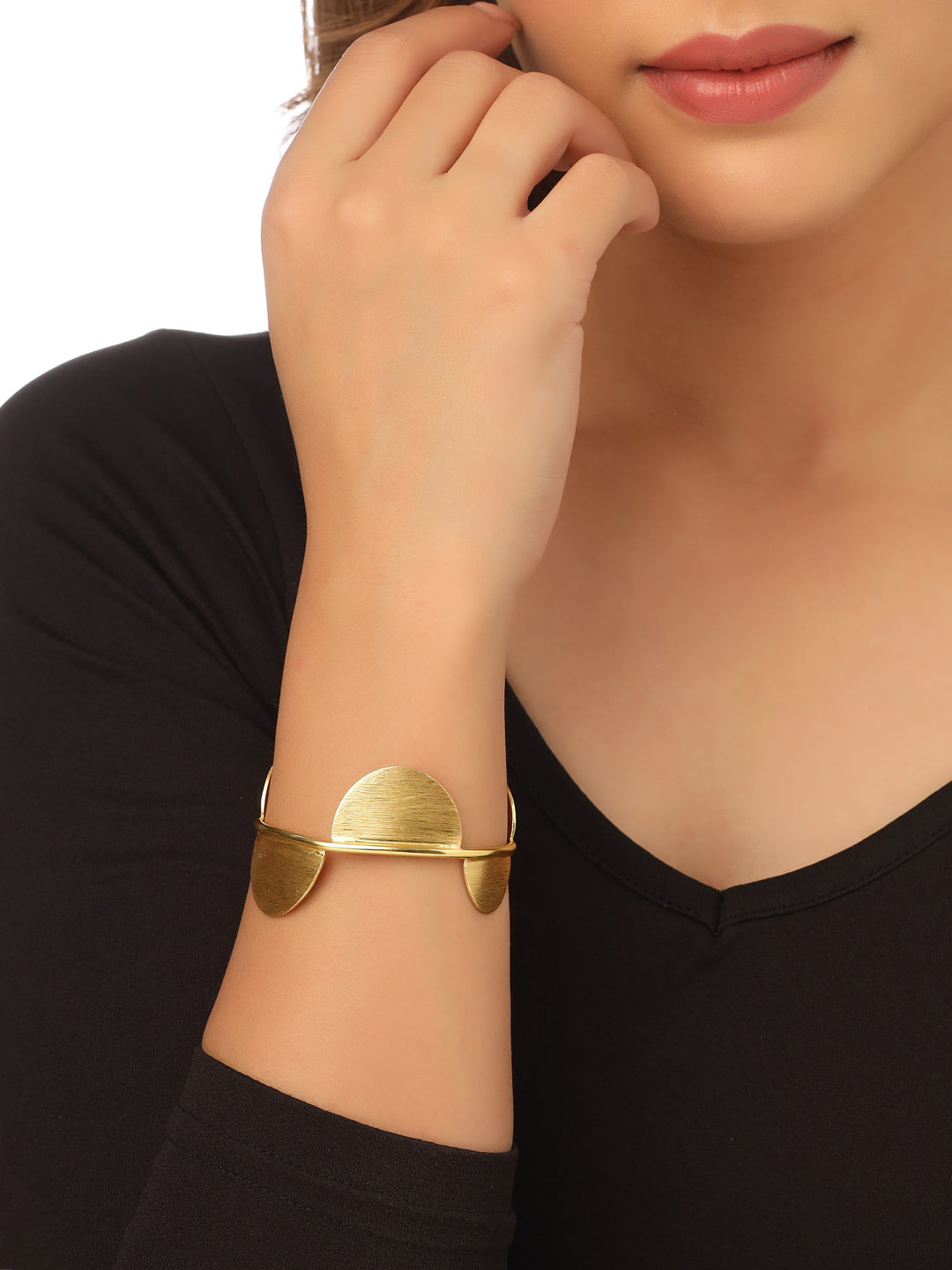 Women's gold plated adjustable Kada bracelet