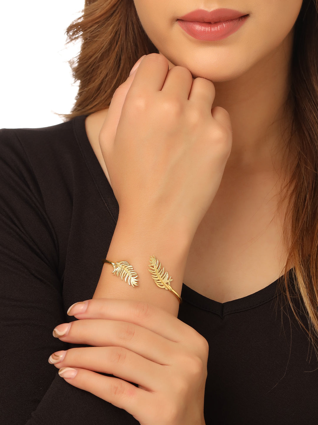 Women's gold plated adjustable Kada bracelet