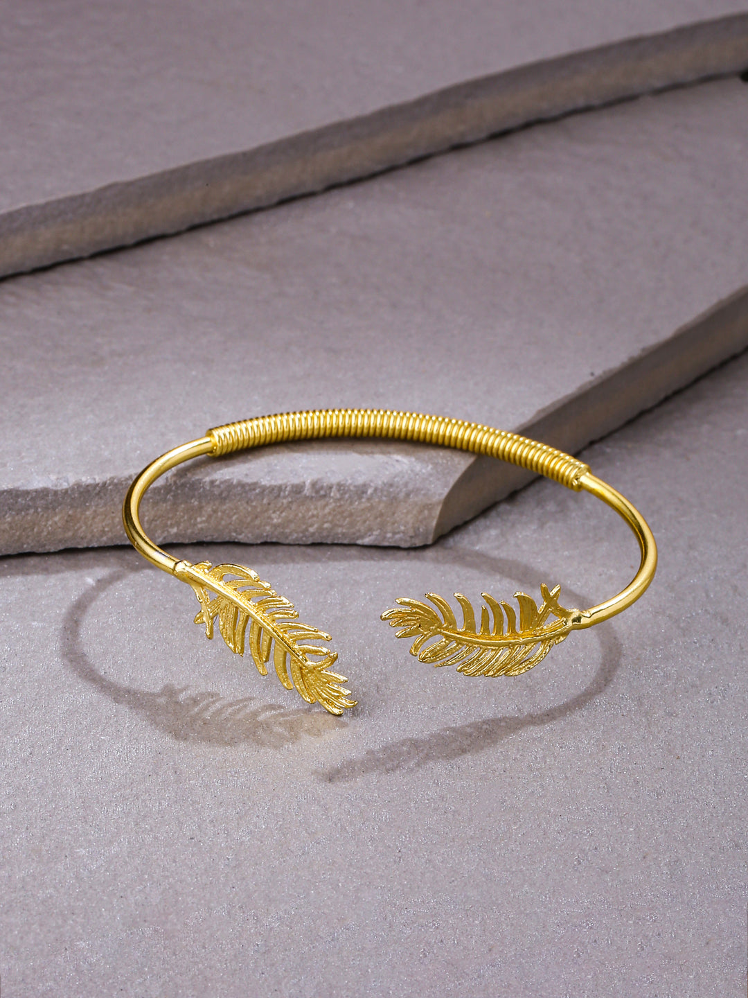 Women's gold plated adjustable Kada bracelet