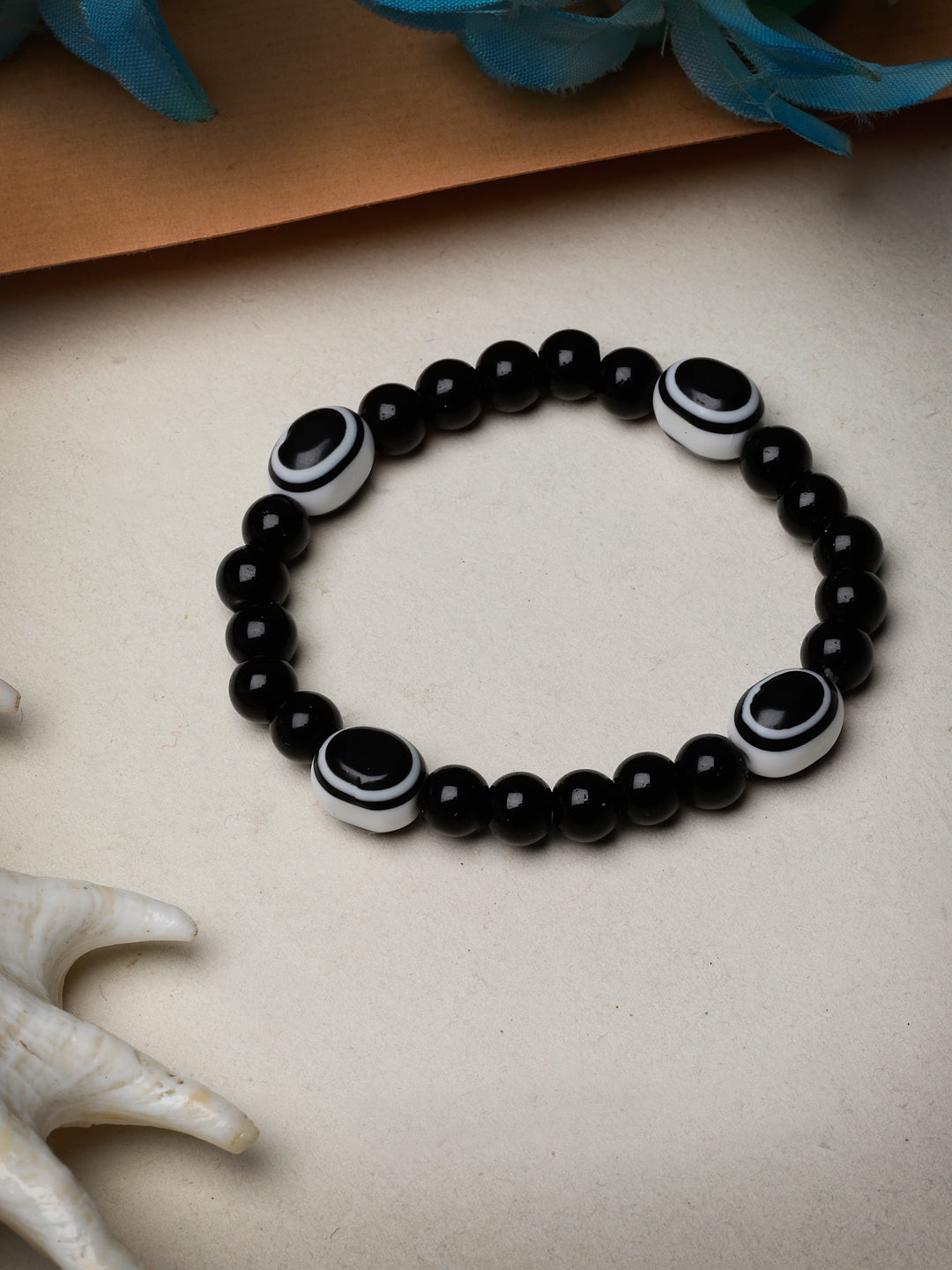 Unisex evil eye beaded adjustable bracelet