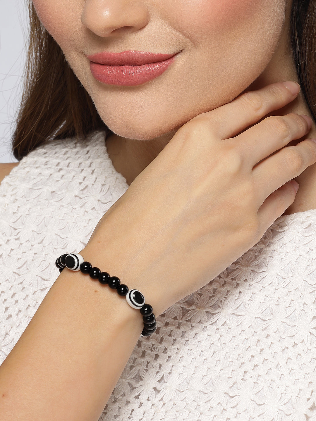 Unisex evil eye beaded adjustable bracelet