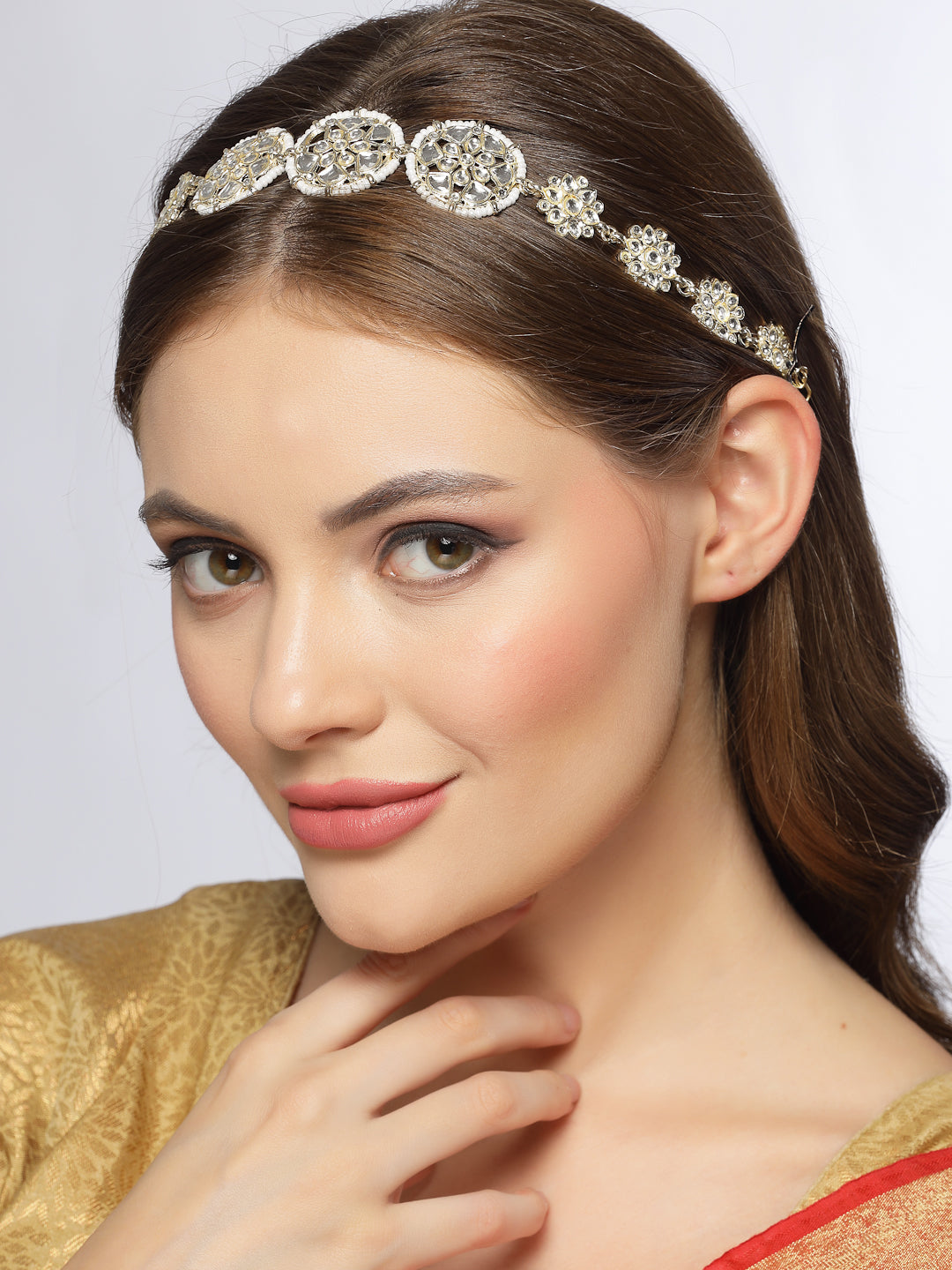 Women's Gold-Plated Traditional Trending Matha Patti