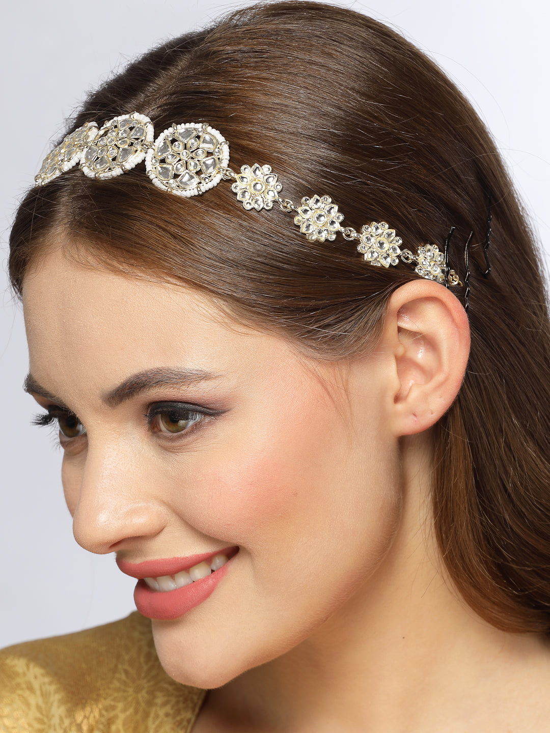 Women's Gold-Plated Traditional Trending Matha Patti