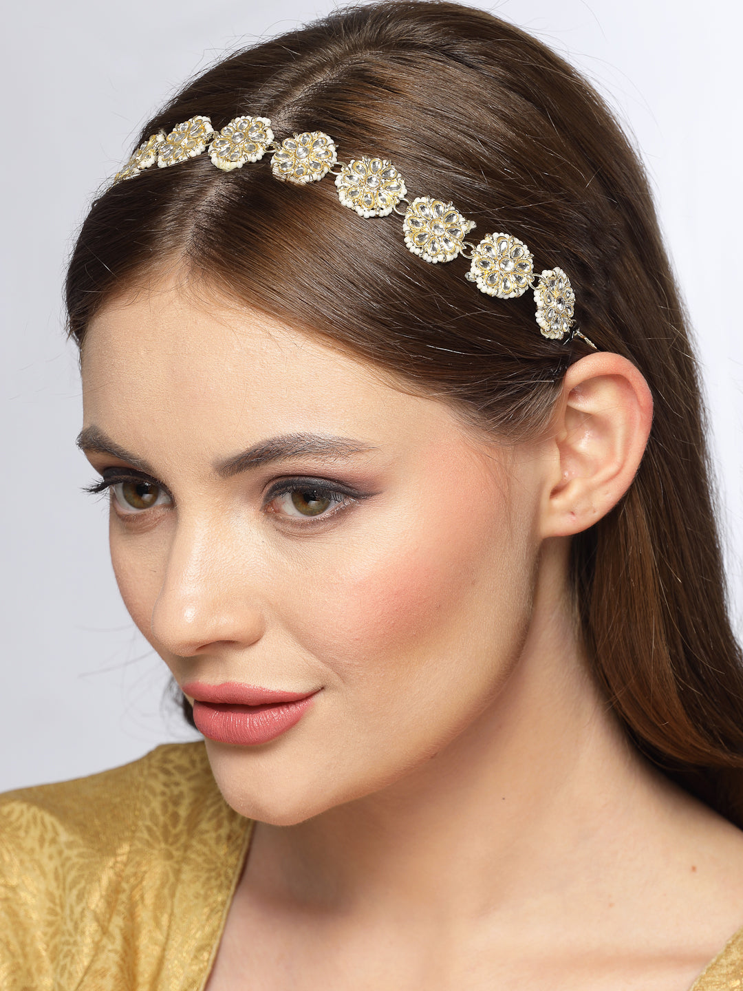 Women's Gold-Plated Traditional Trending Matha Patti