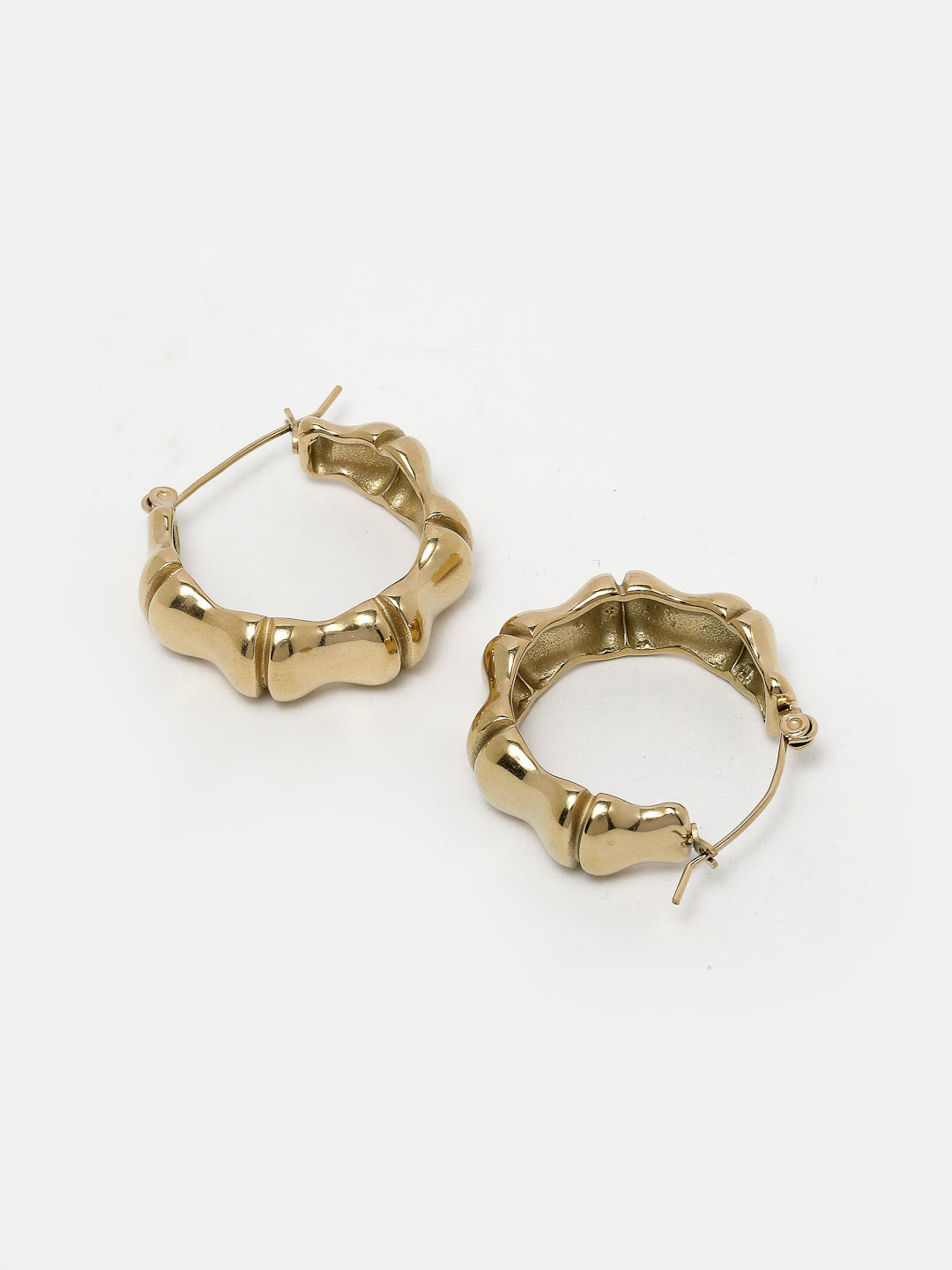 Women's Gold Circular Hoop Earrings - NVR