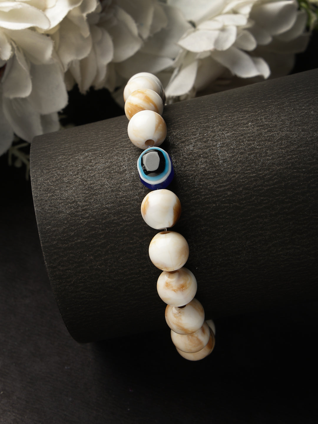 Unisex marble evil eye adjustable bracelet