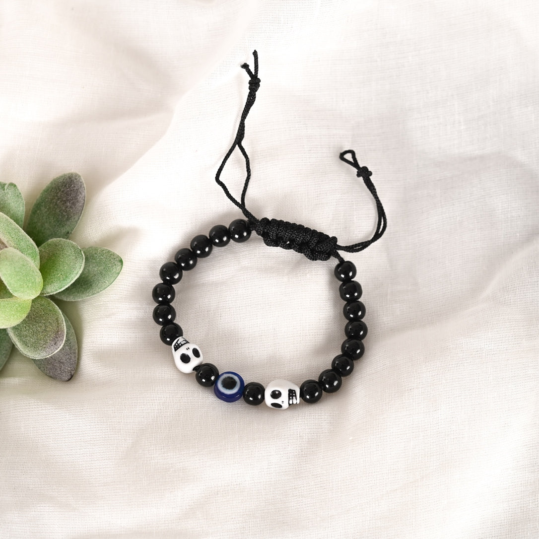 Unisex Black Evil Eye Adjustable Bracelet