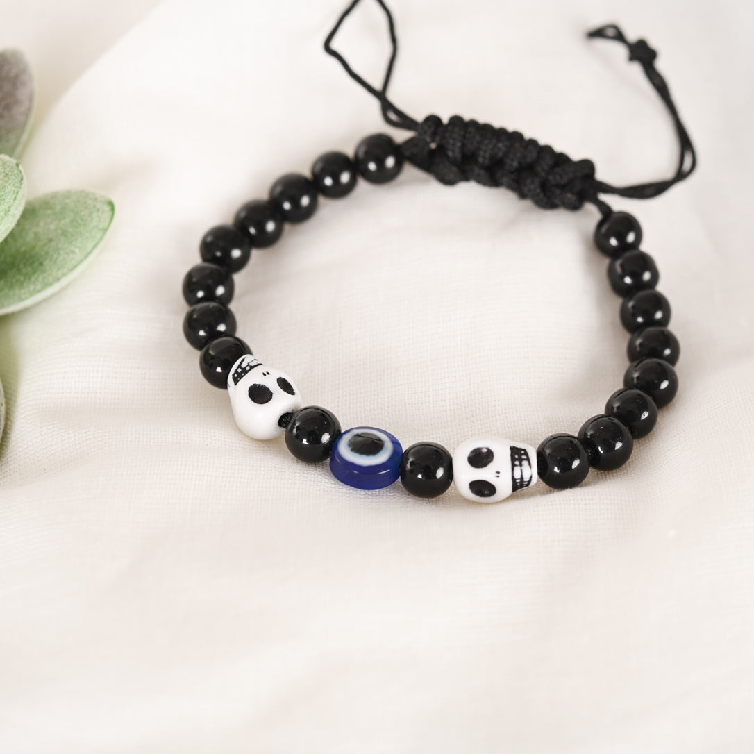 Unisex Black Evil Eye Adjustable Bracelet
