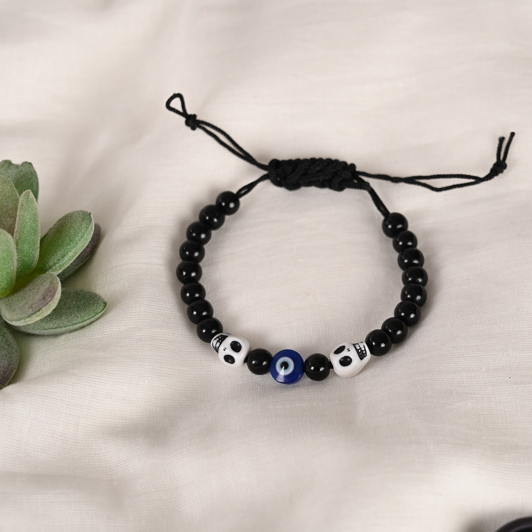 Unisex Black Evil Eye Adjustable Bracelet