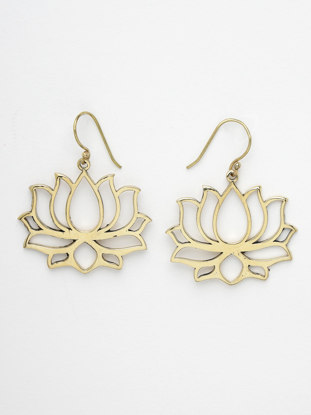 Women's Lotus shaped gold plated earrings