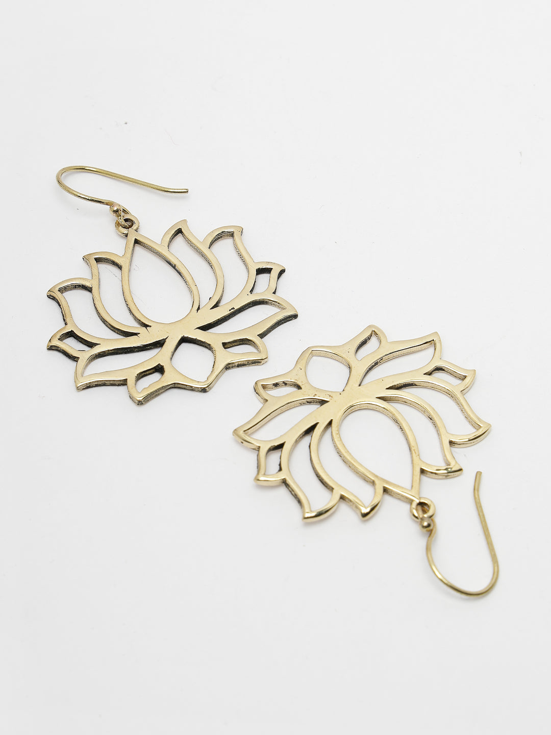 Women's Lotus shaped gold plated earrings