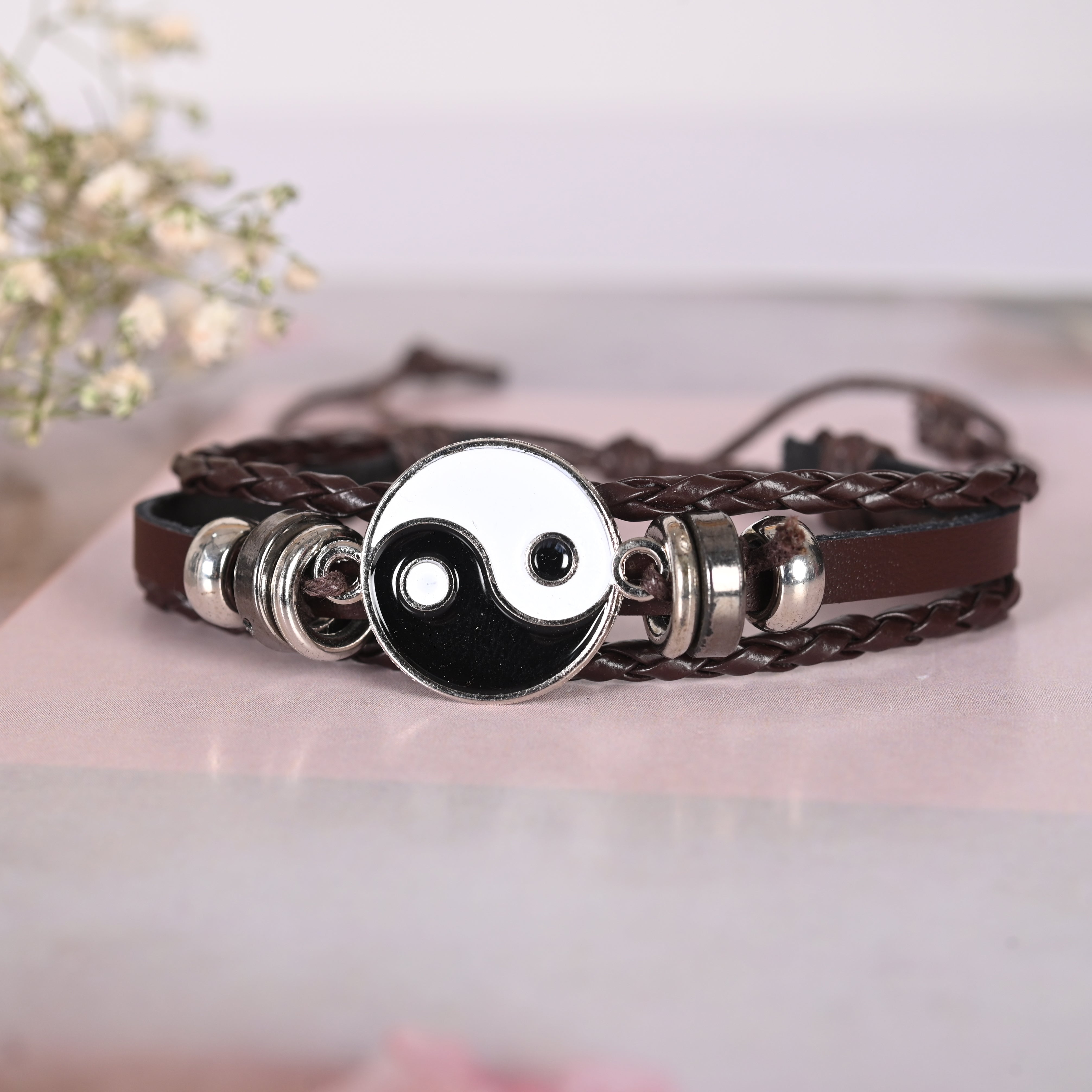 Men's Leather Wraparound Bracelet