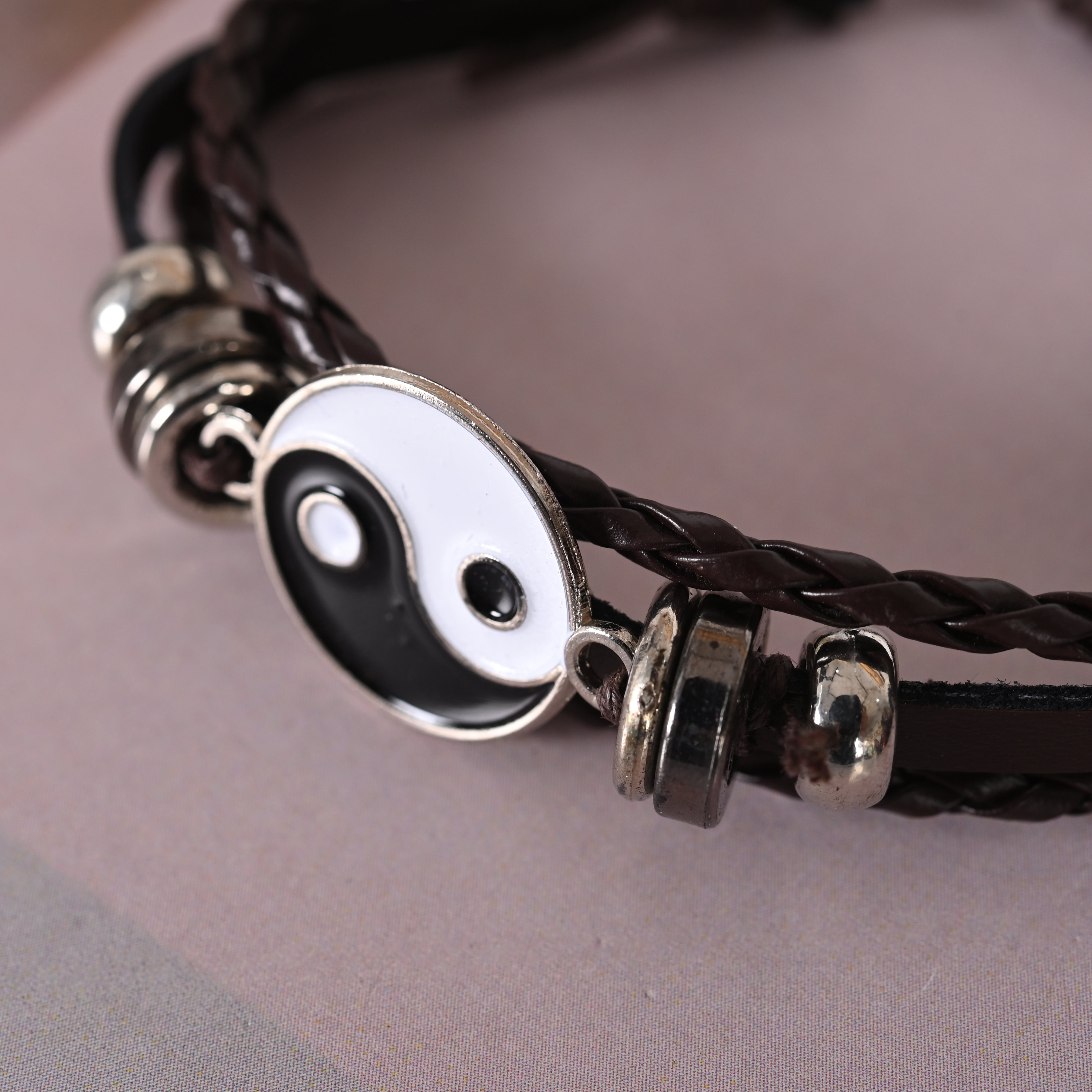 Men's Leather Wraparound Bracelet