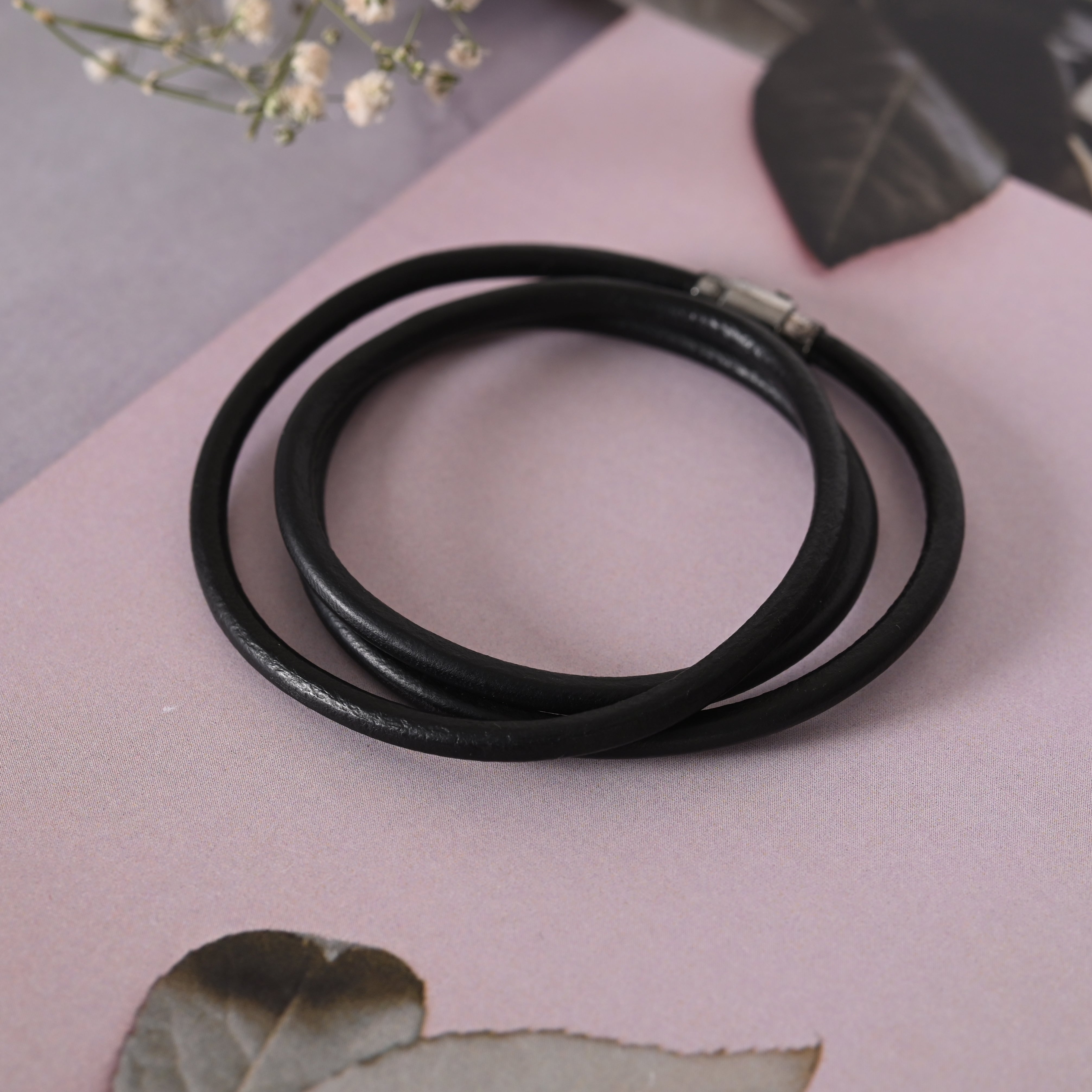Men's Black wraparound bracelet