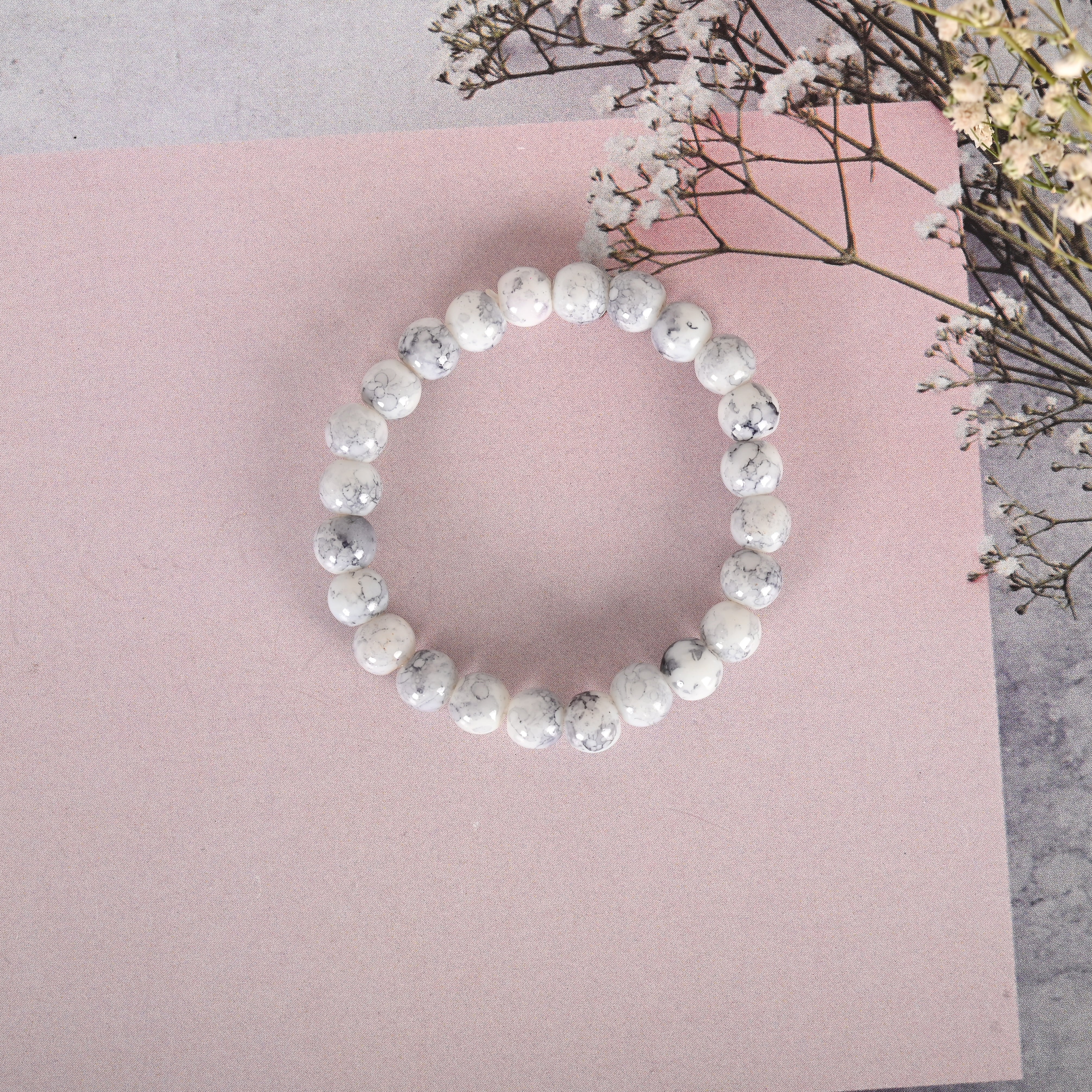 Unisex Marbel Elasticated Bracelet