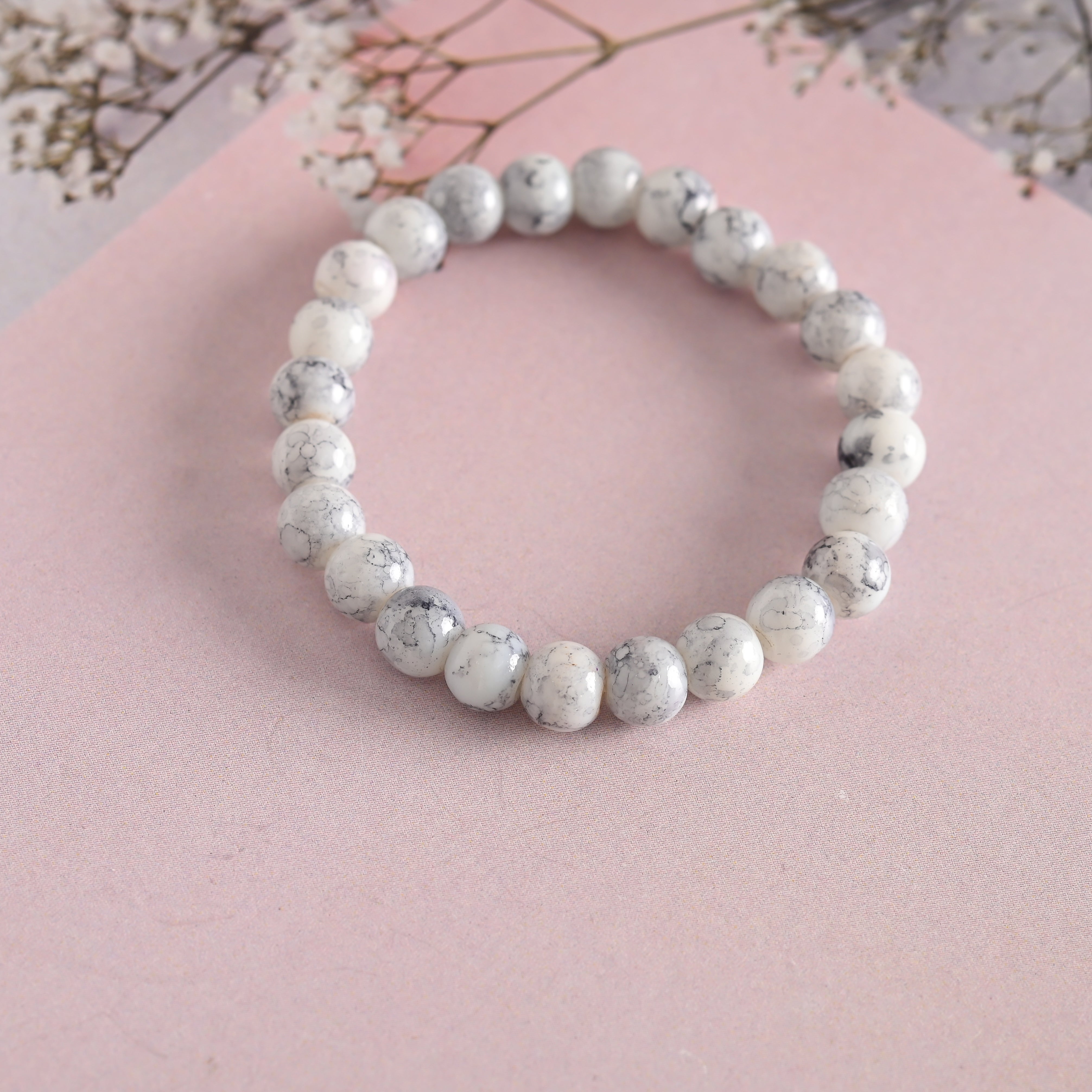 Unisex Marbel Elasticated Bracelet