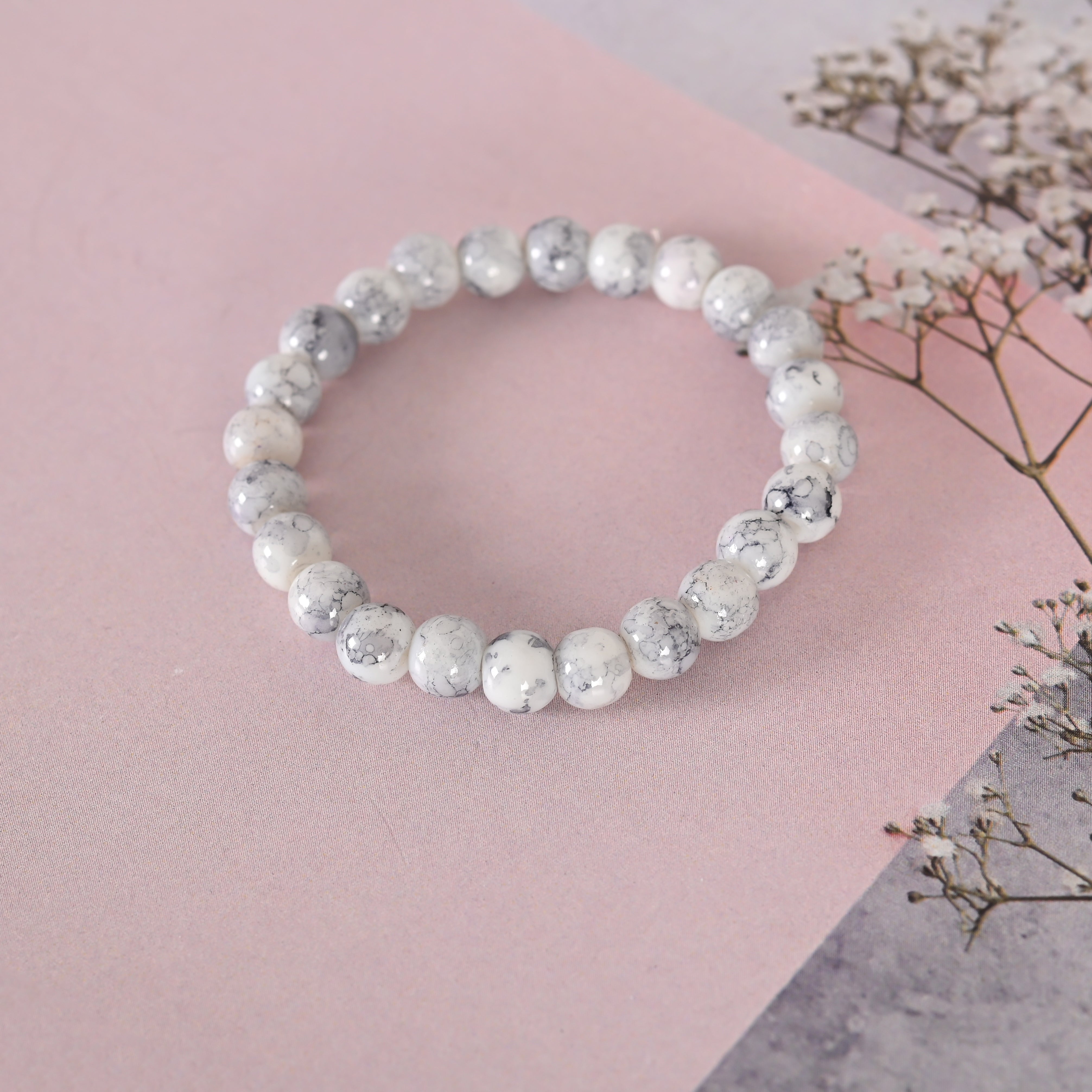 Unisex Marbel Elasticated Bracelet