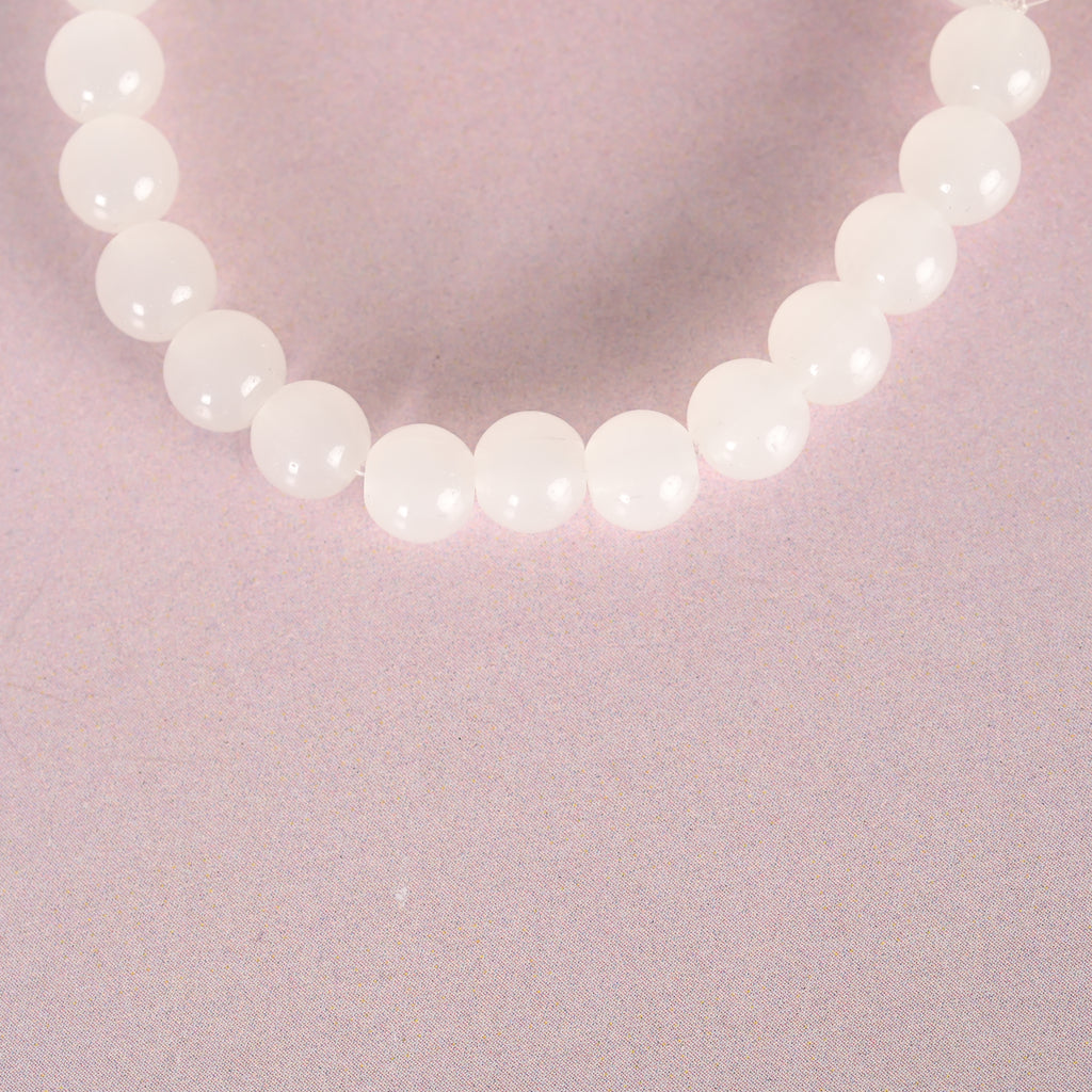 Unisex White Marbel Crystal Elasticated Bracelet