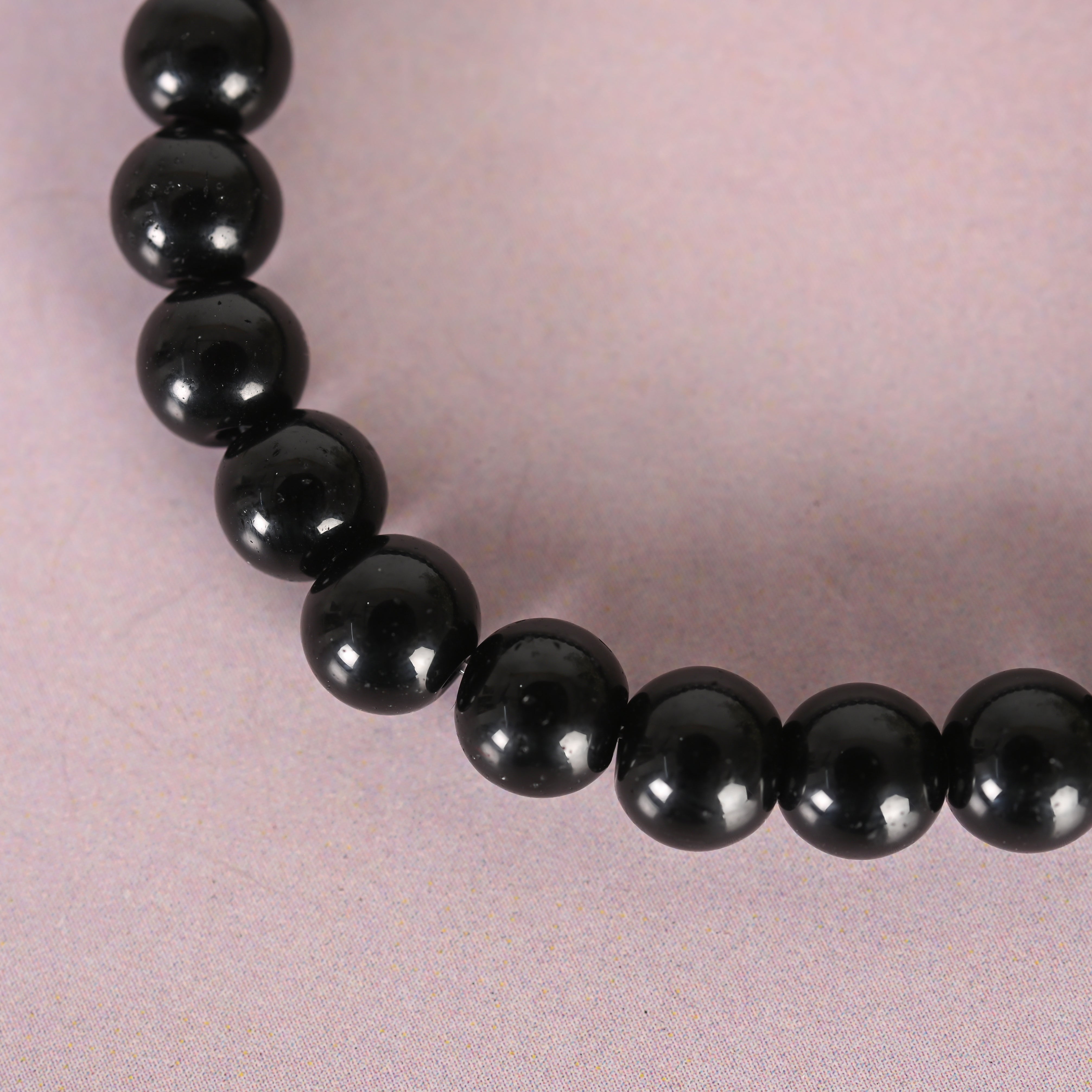 Unisex Black Marbel crystal Elasticated bracelet