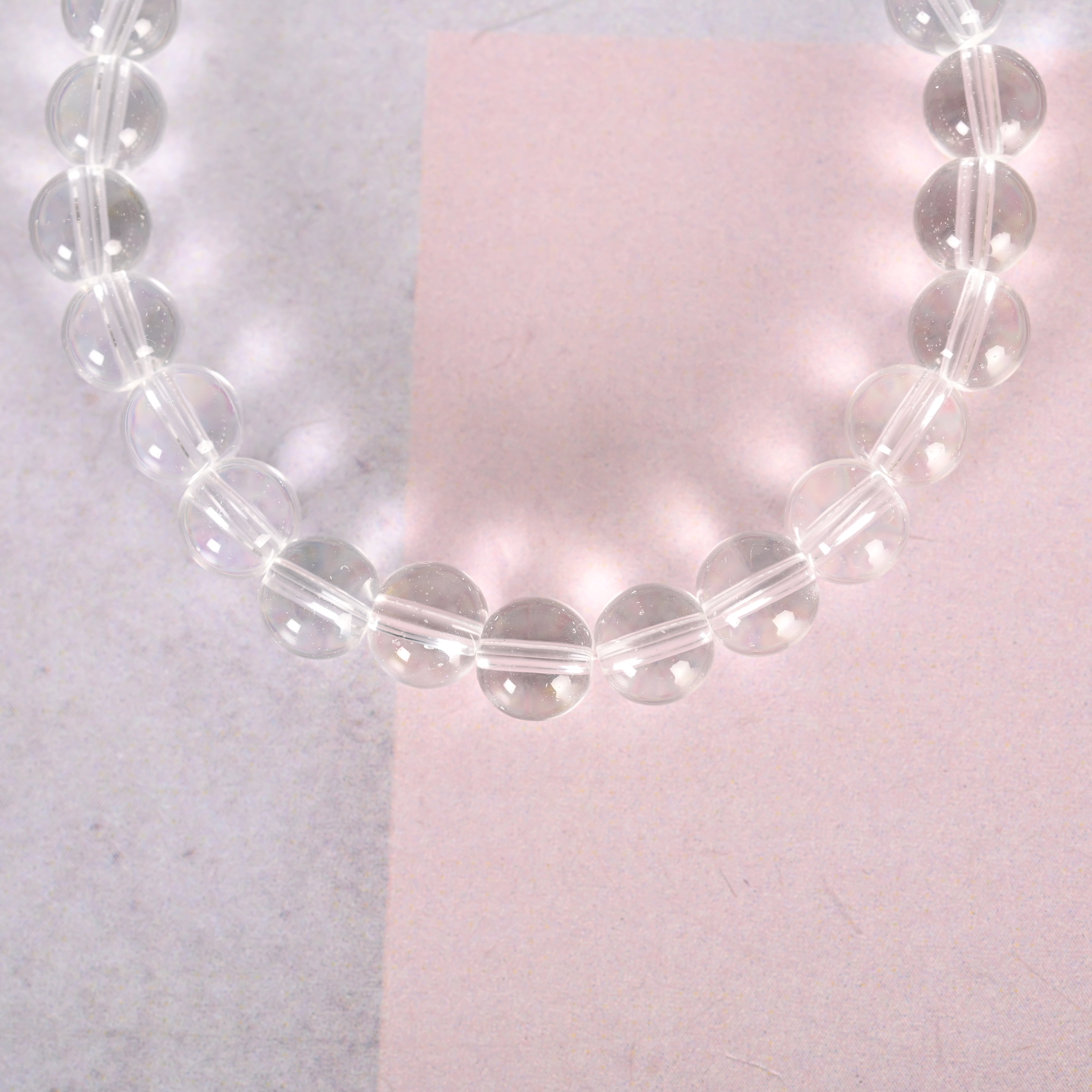 Unisex Transparent Beaded Elasticated Bracelet