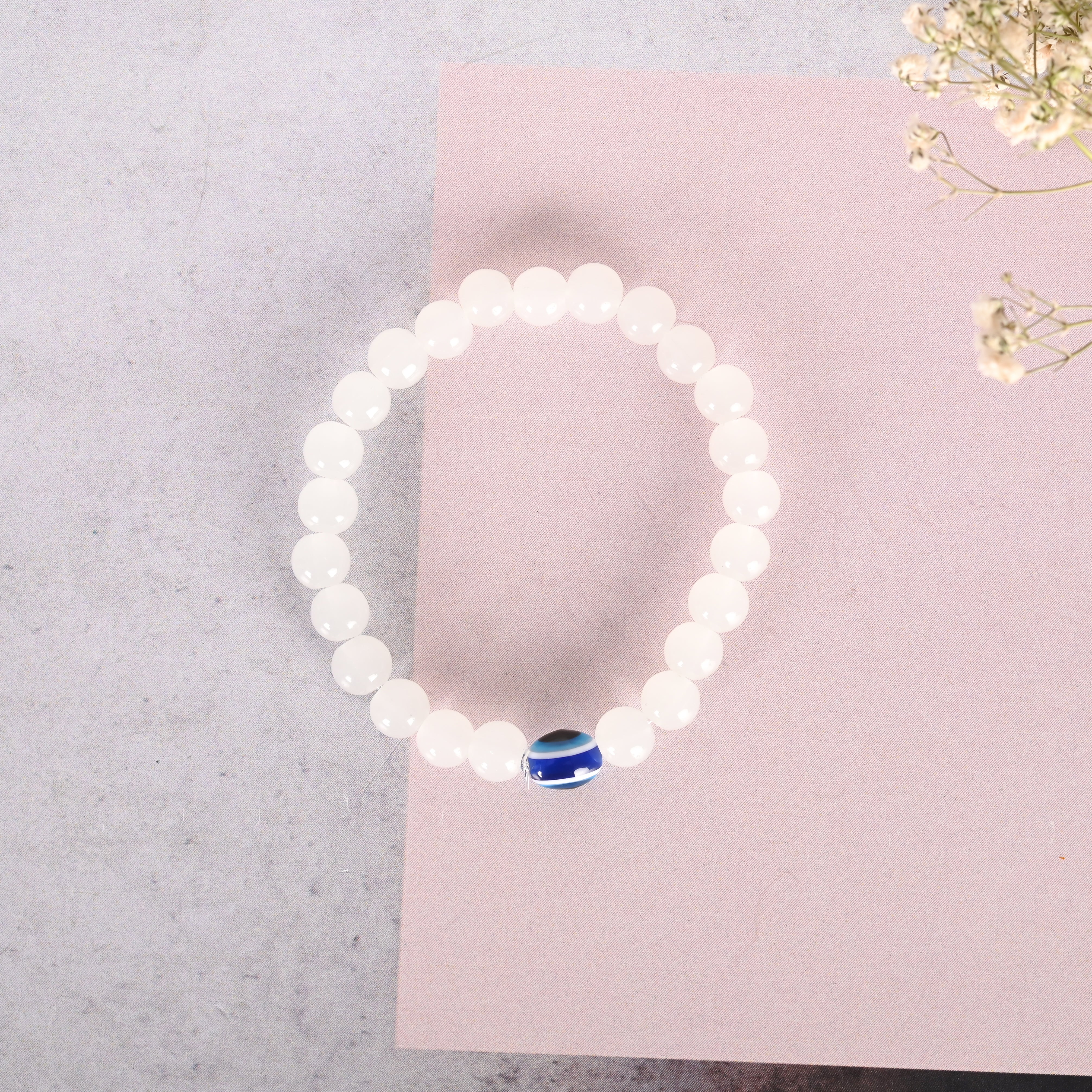 Unisex Evil Eye Crystal Elasticated Braclet