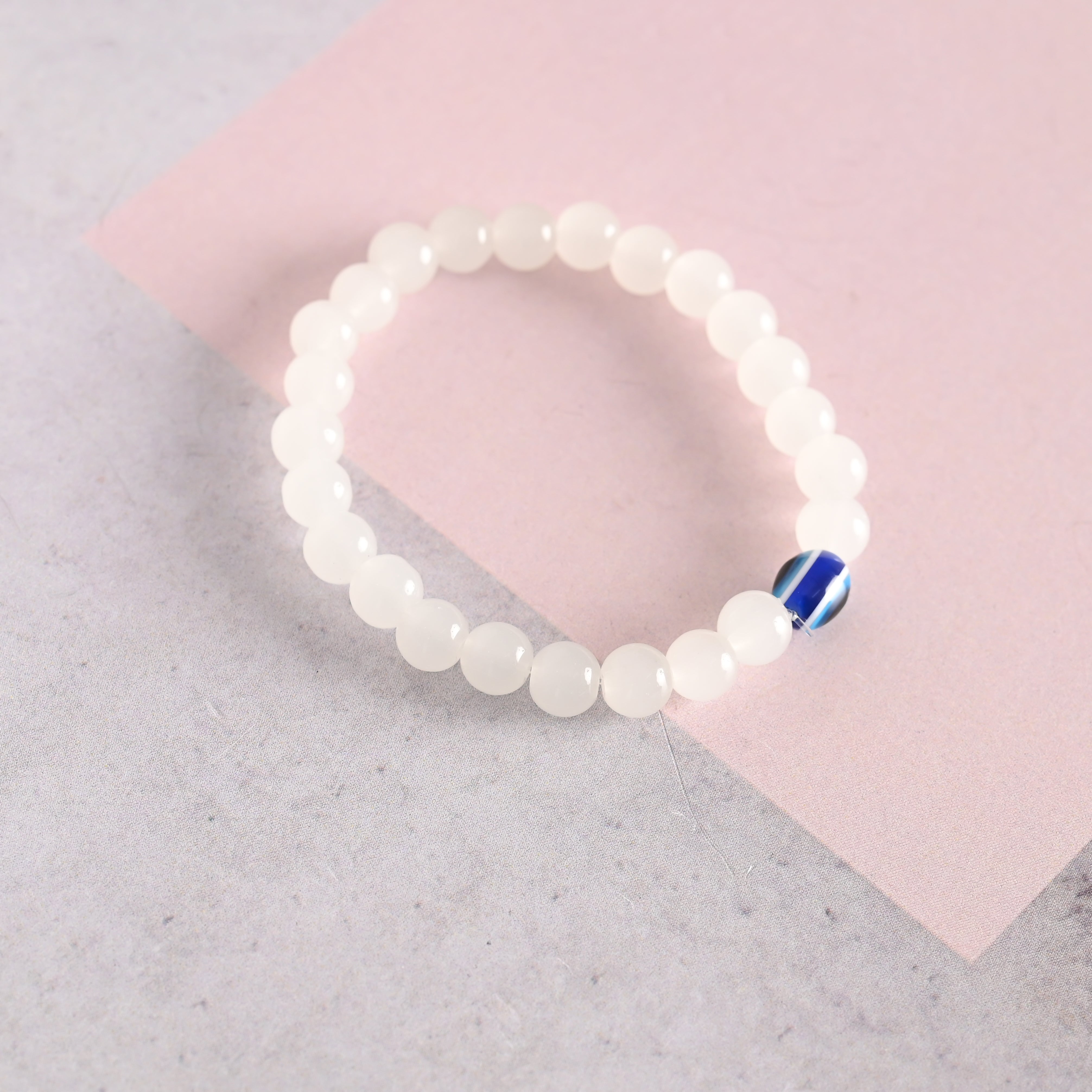 Unisex Evil Eye Crystal Elasticated Braclet