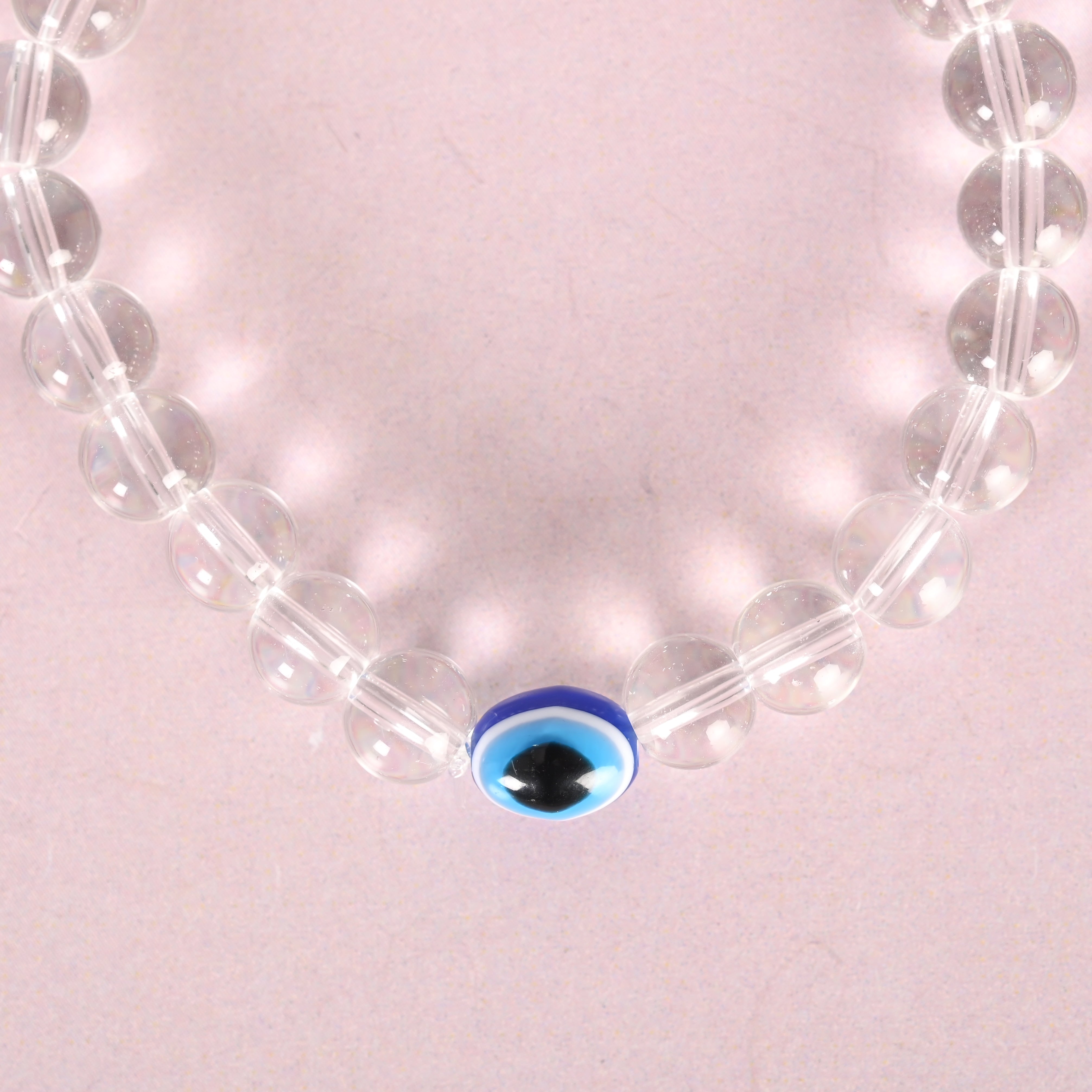 Unisex Transparent Beaded Elasticated Bracelet