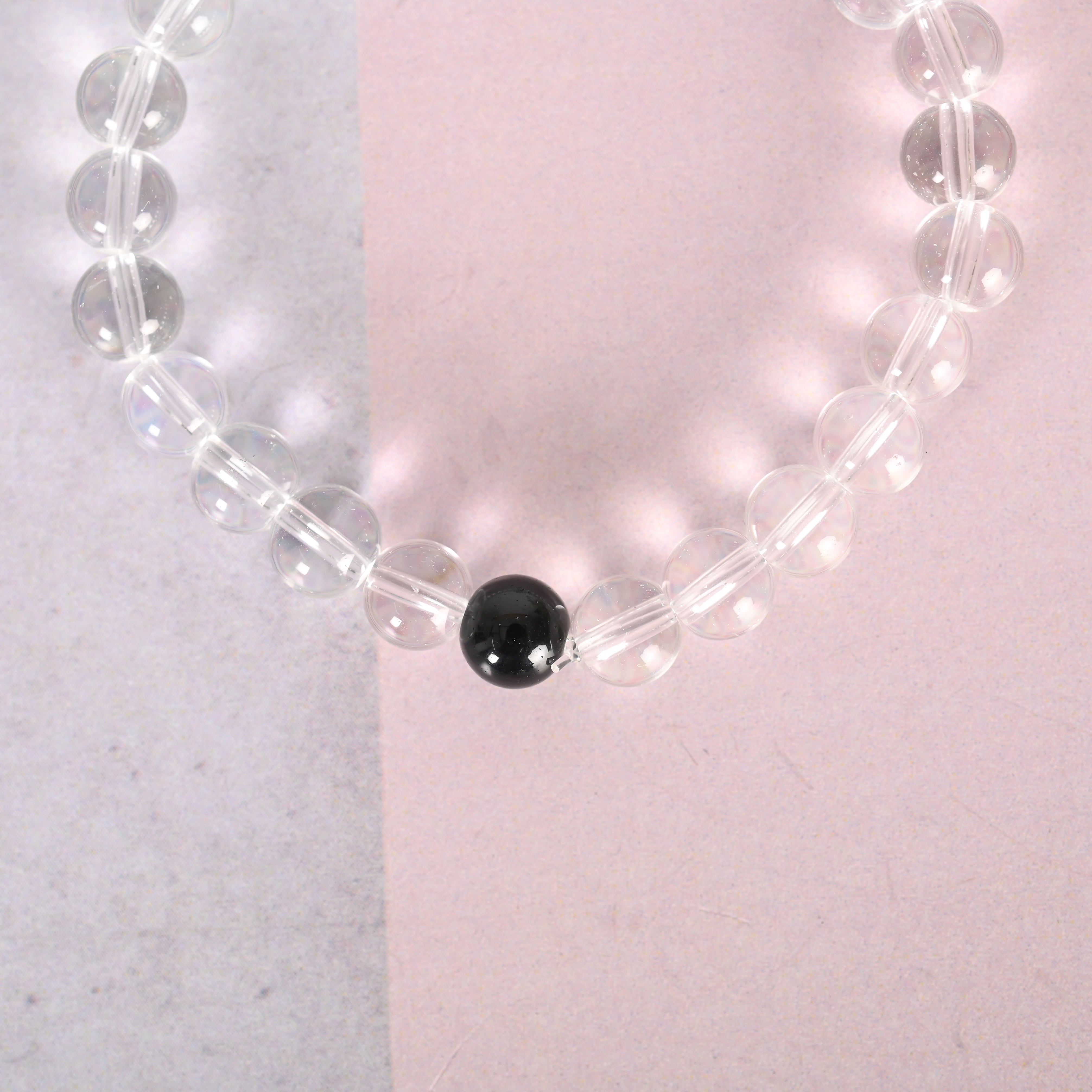 Unisex Transparent Beaded Elasticated Bracelet