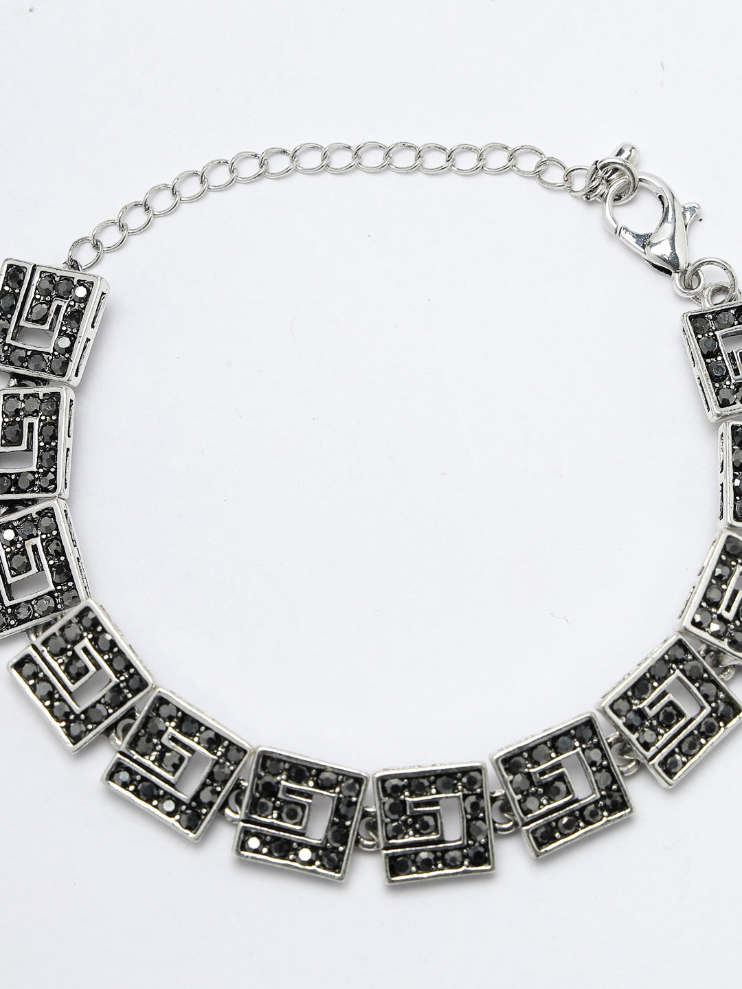 Women's American Diamond Rhodium-Plated Link Bracelet