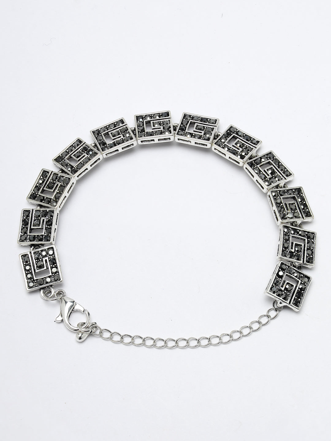 Women's American Diamond Rhodium-Plated Link Bracelet