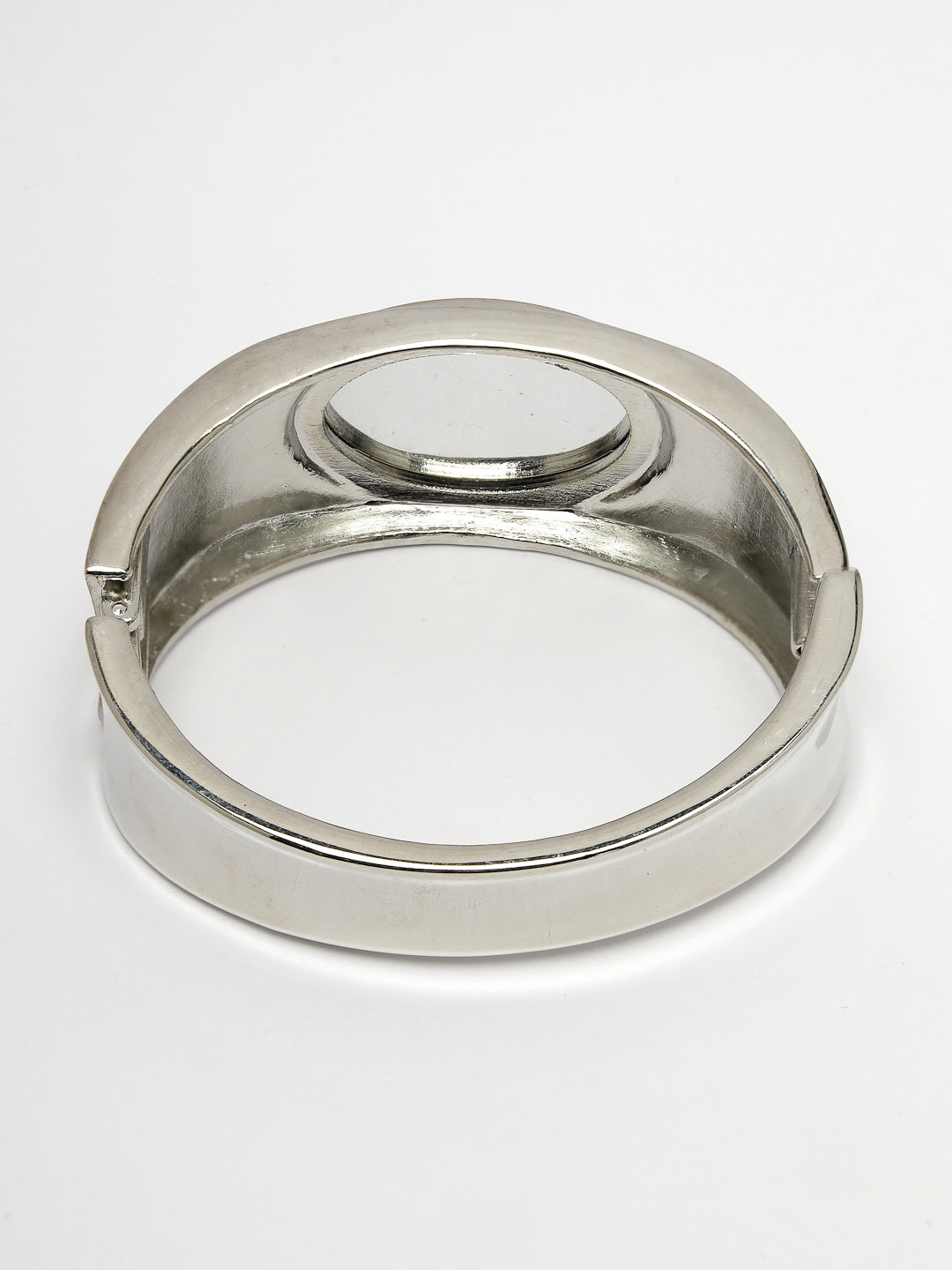 Women's Silver-Toned Topaz Rhodium-Plated Kada Bracelet - NVR