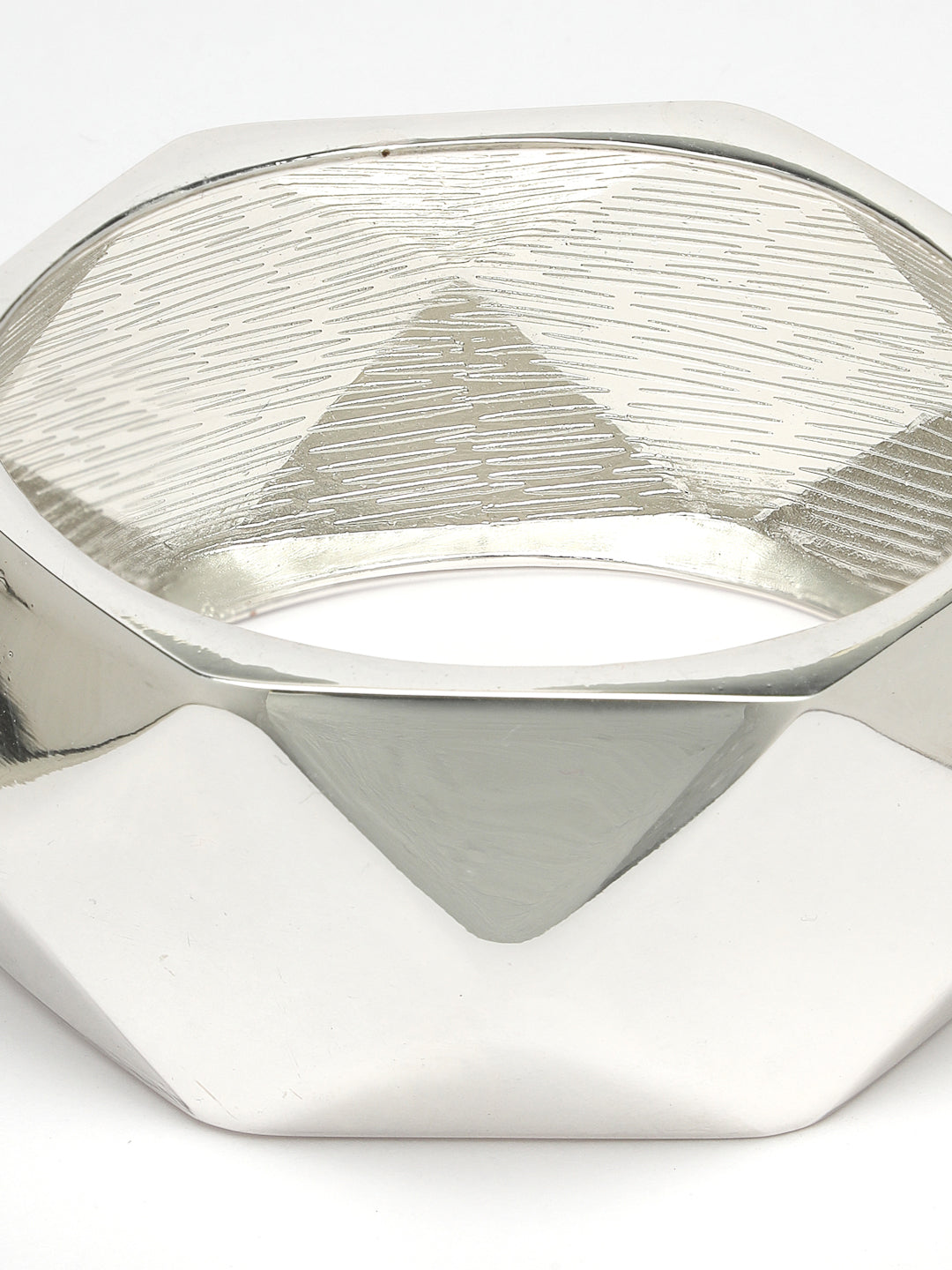 Women's Rhodium-Plated Kada Bracelet